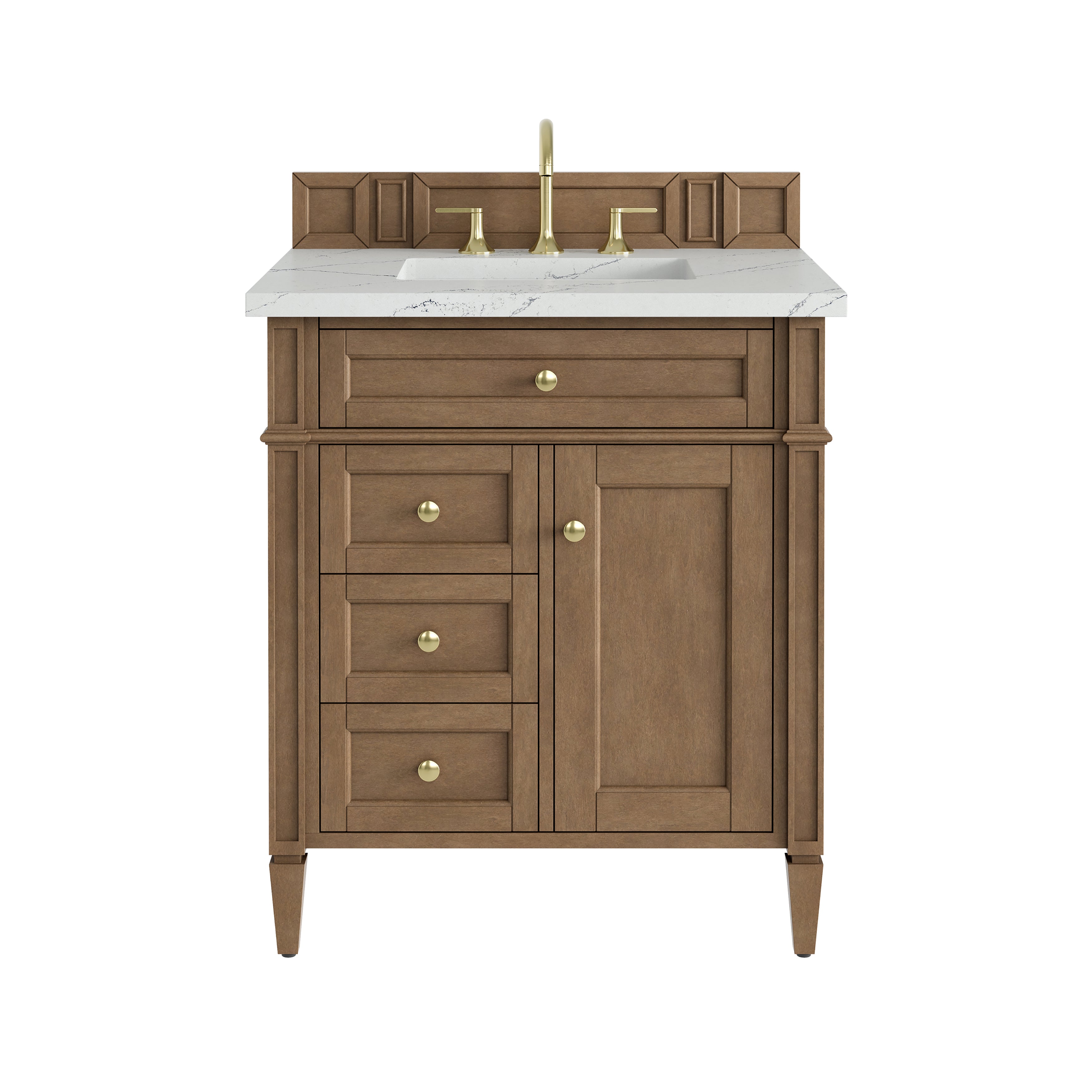 James Martin Brittany 30" Single Vanity in Pecan with 3cm Countertop