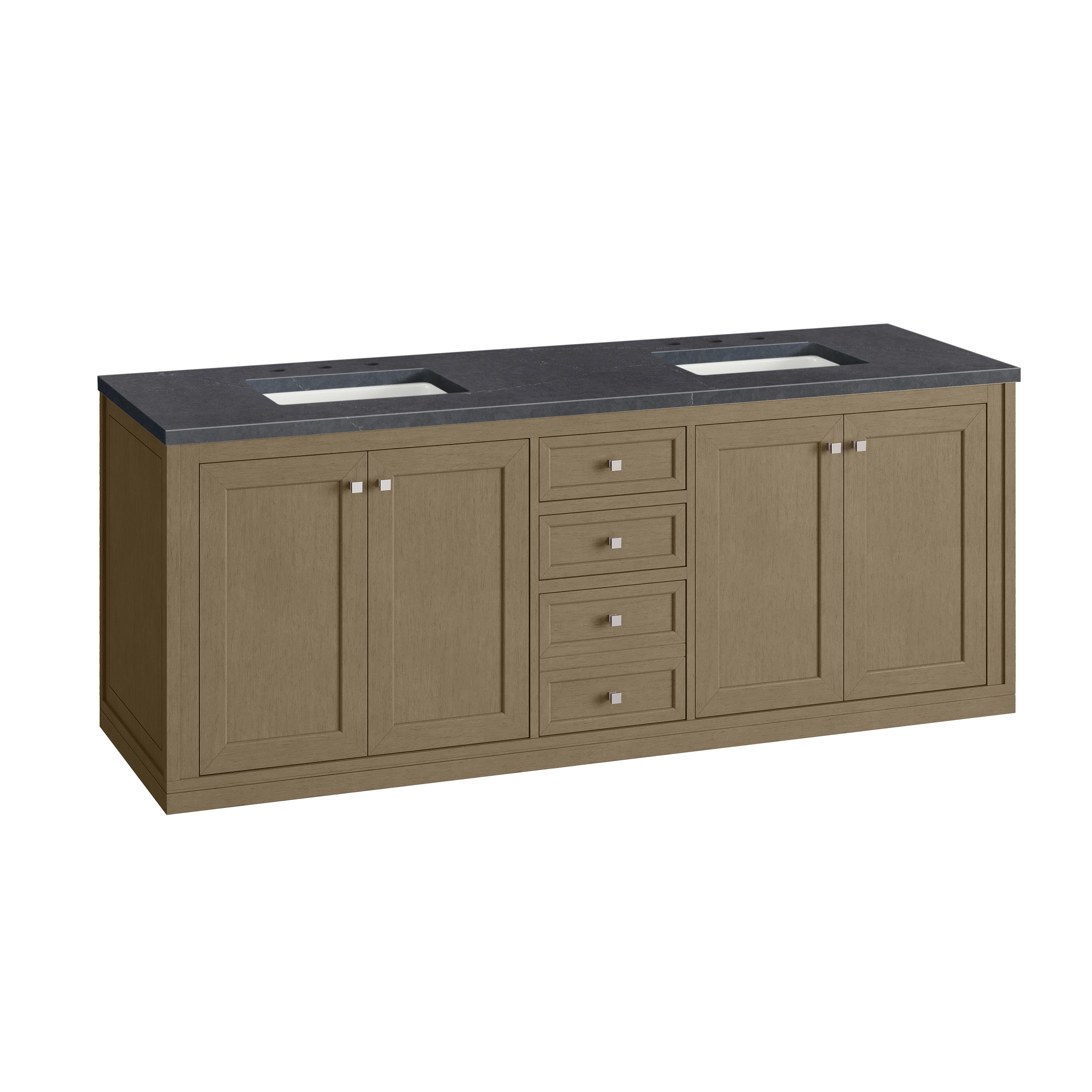 James Martin Chicago 72" Double Vanity in Walnut Whisper with 3cm Countertop