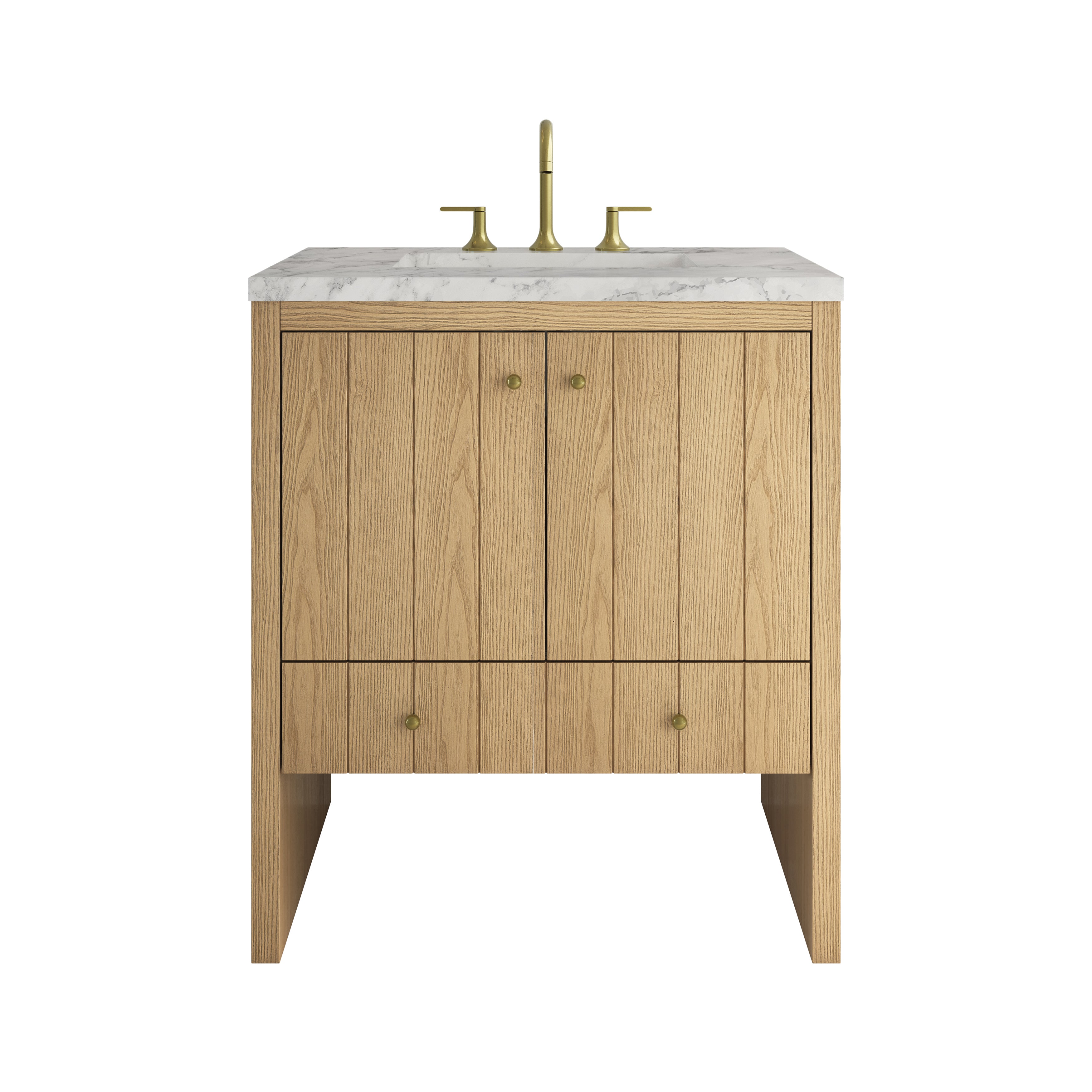 James Martin Hudson 30" Single Vanity in Light Natural Oak with 3cm Countertop