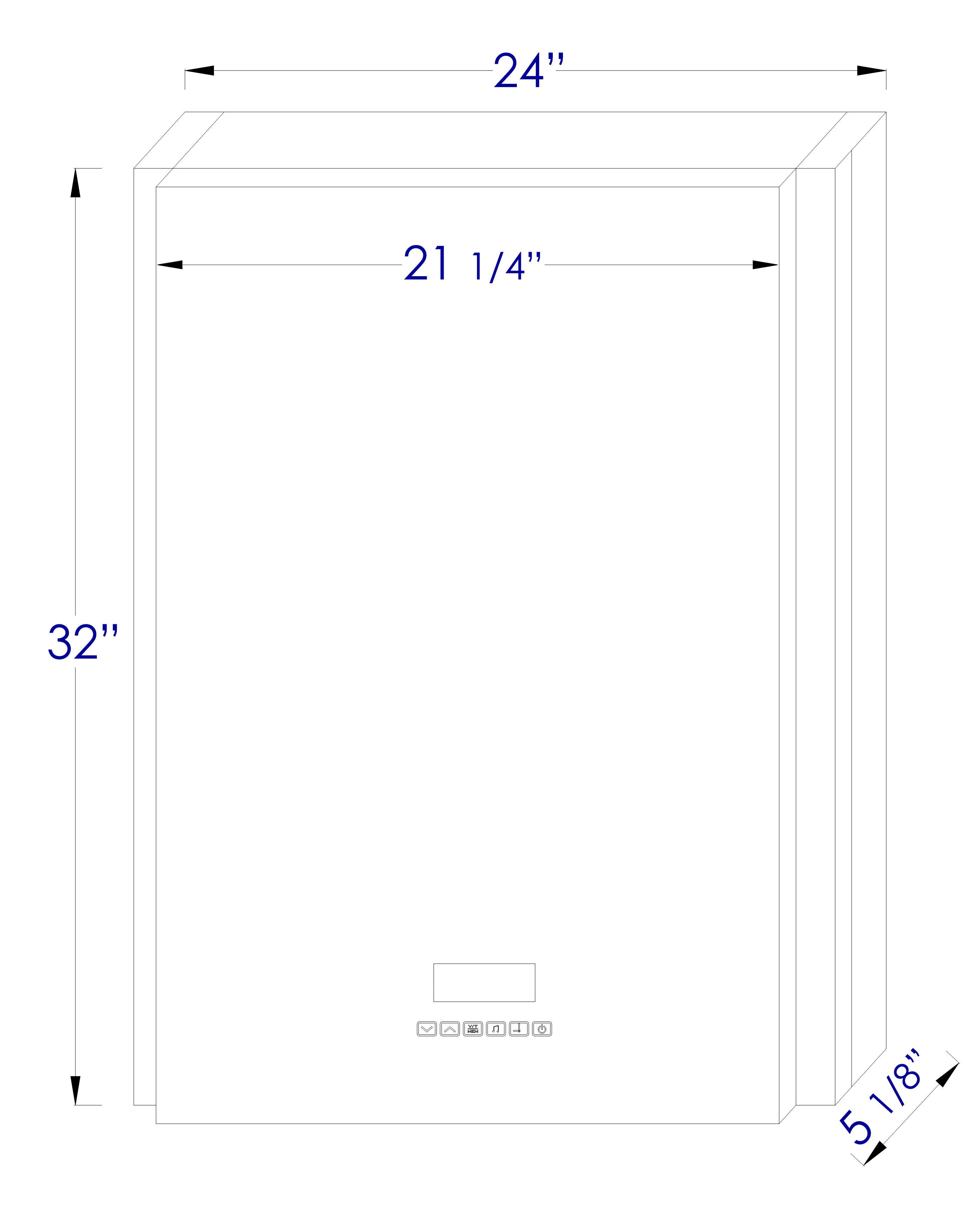 ALFI brand  ABMC2432BT 24" x 32" Single Door LED Light Bluetooth Medicine Cabinet