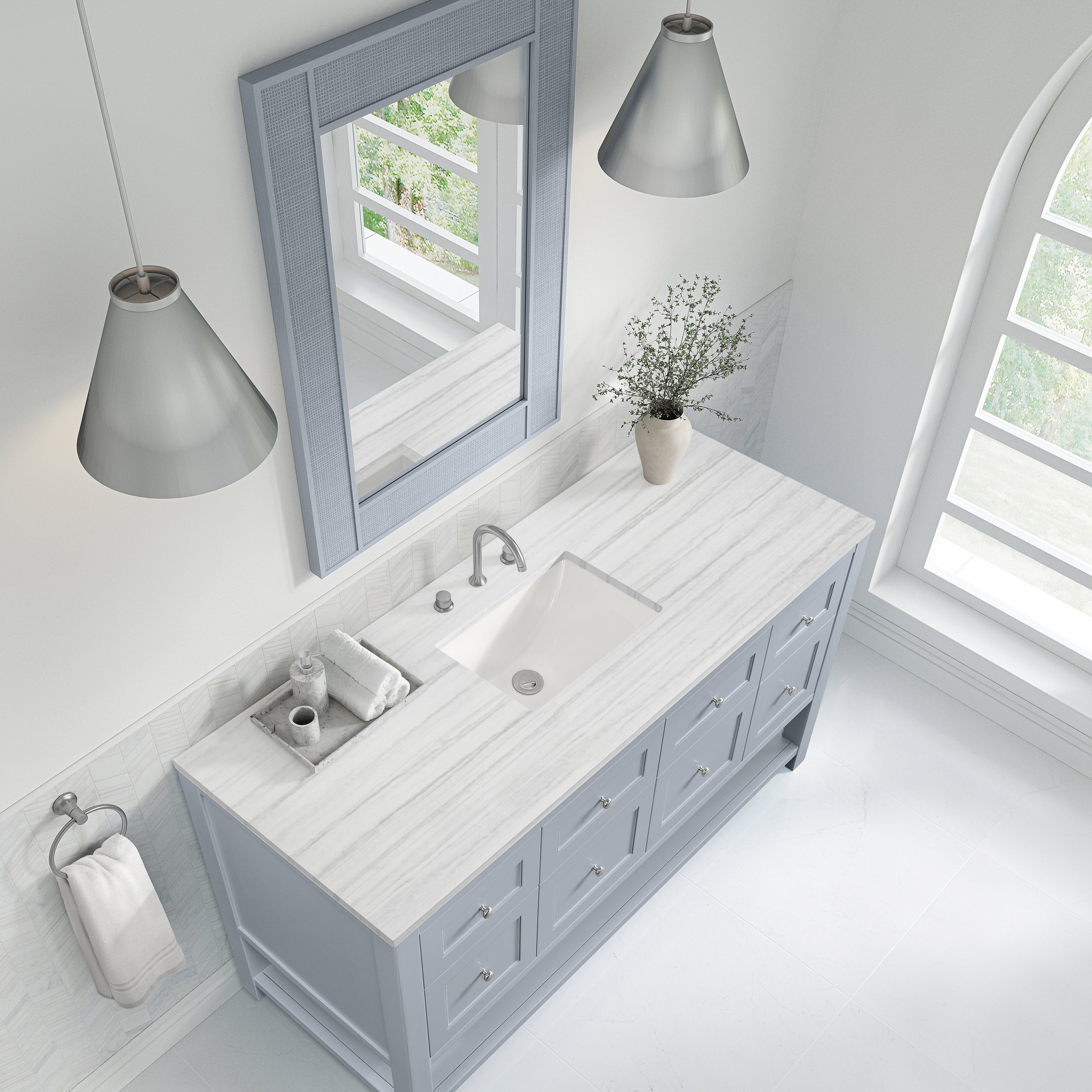James Martin Breckenridge 60" Single Vanity in Serenity Blue with 3cm Countertop