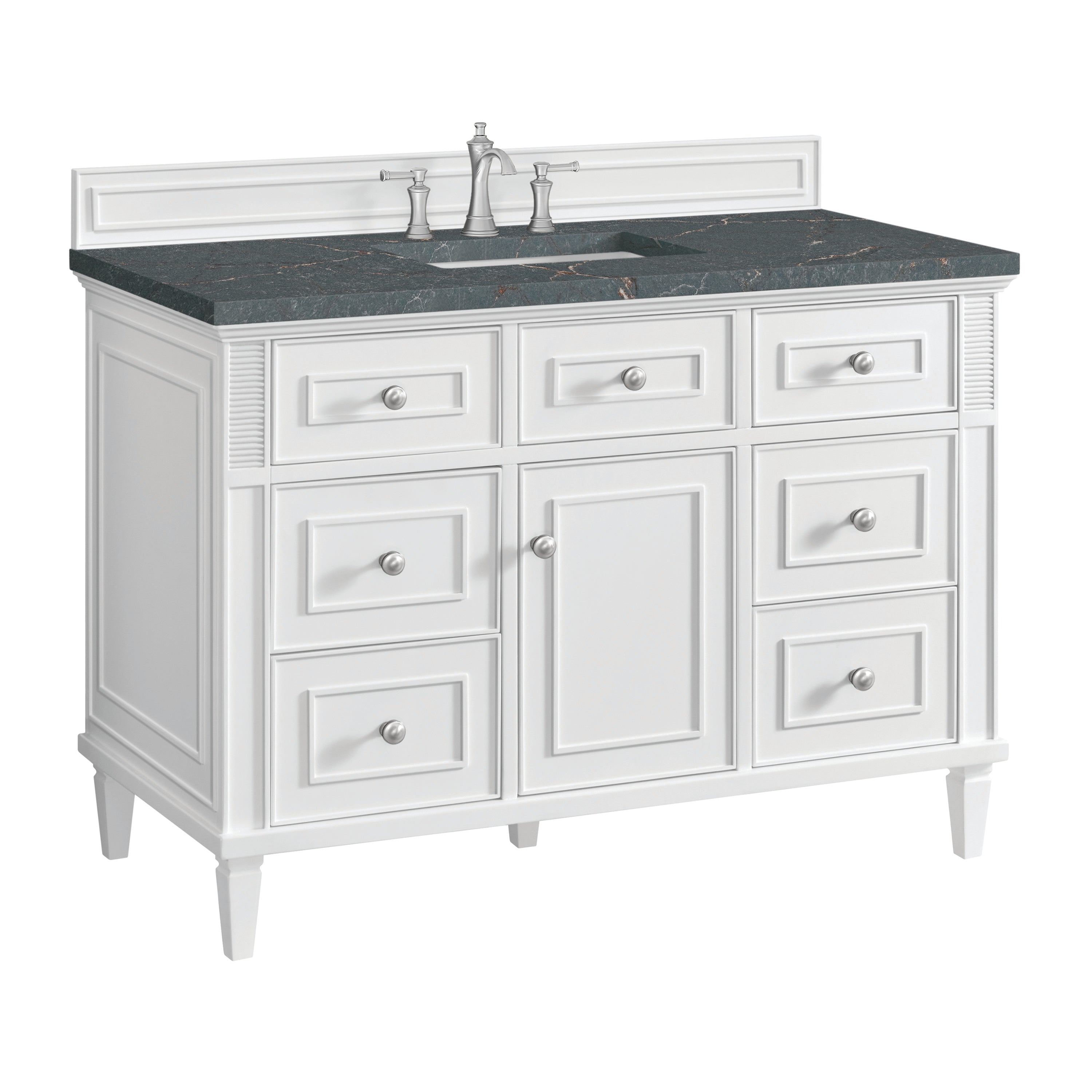 James Martin Lorelai 48" Single Vanity in Bright White with 3cm Countertop