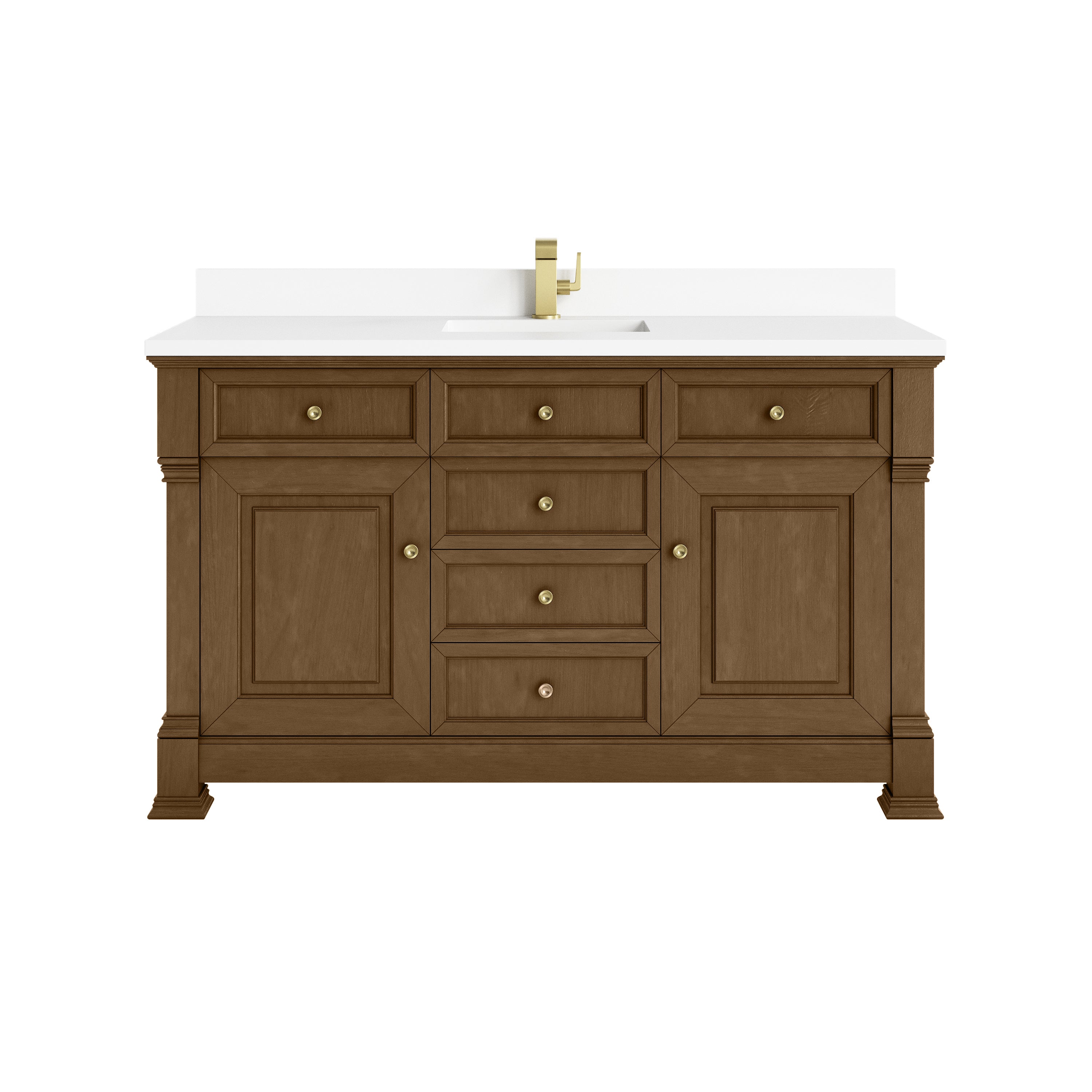 James Martin Brookfield 60" Single Vanity in Honey Oak with 3cm Countertop