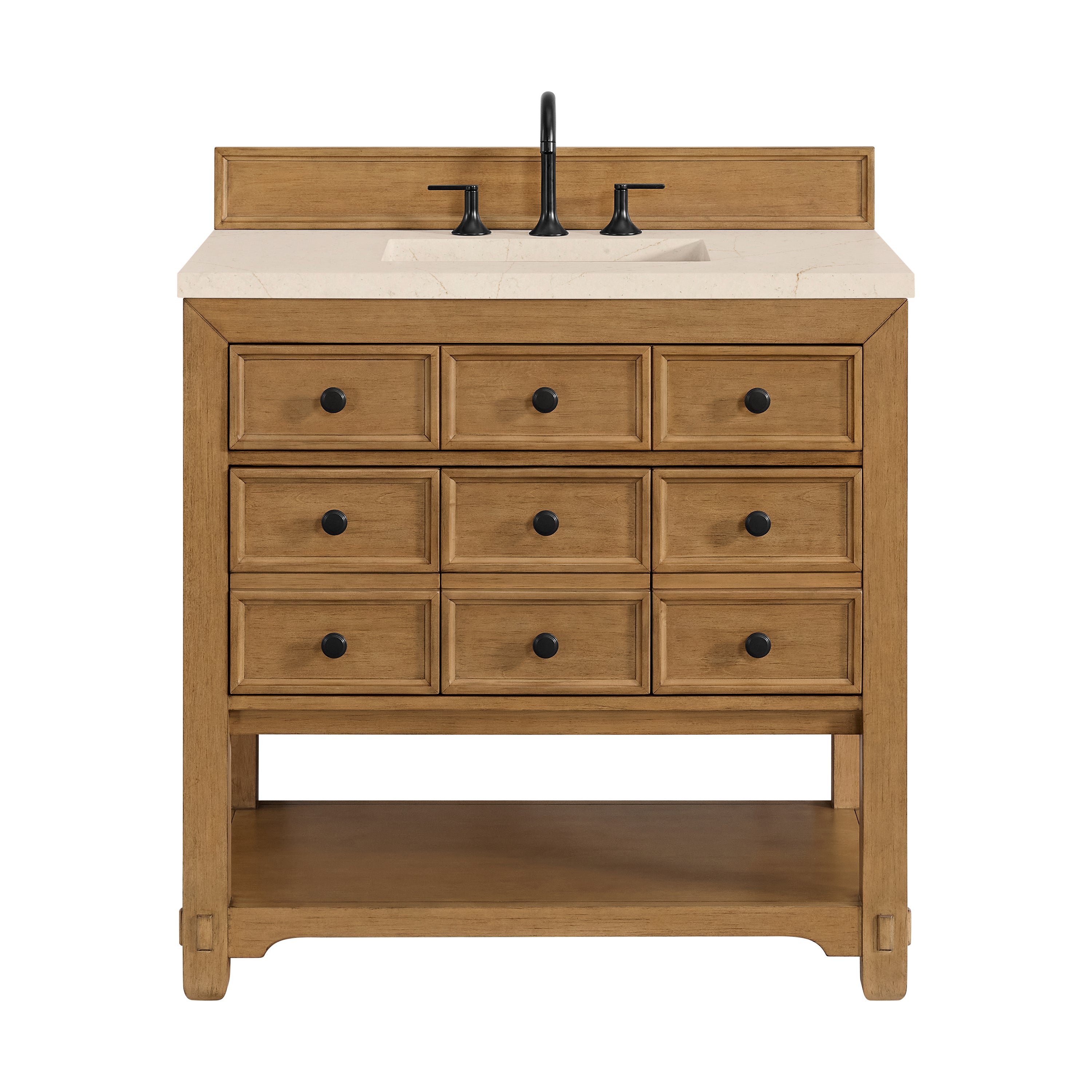James Martin Malibu 36" Single Vanity in Amber Birch with 3cm Countertop