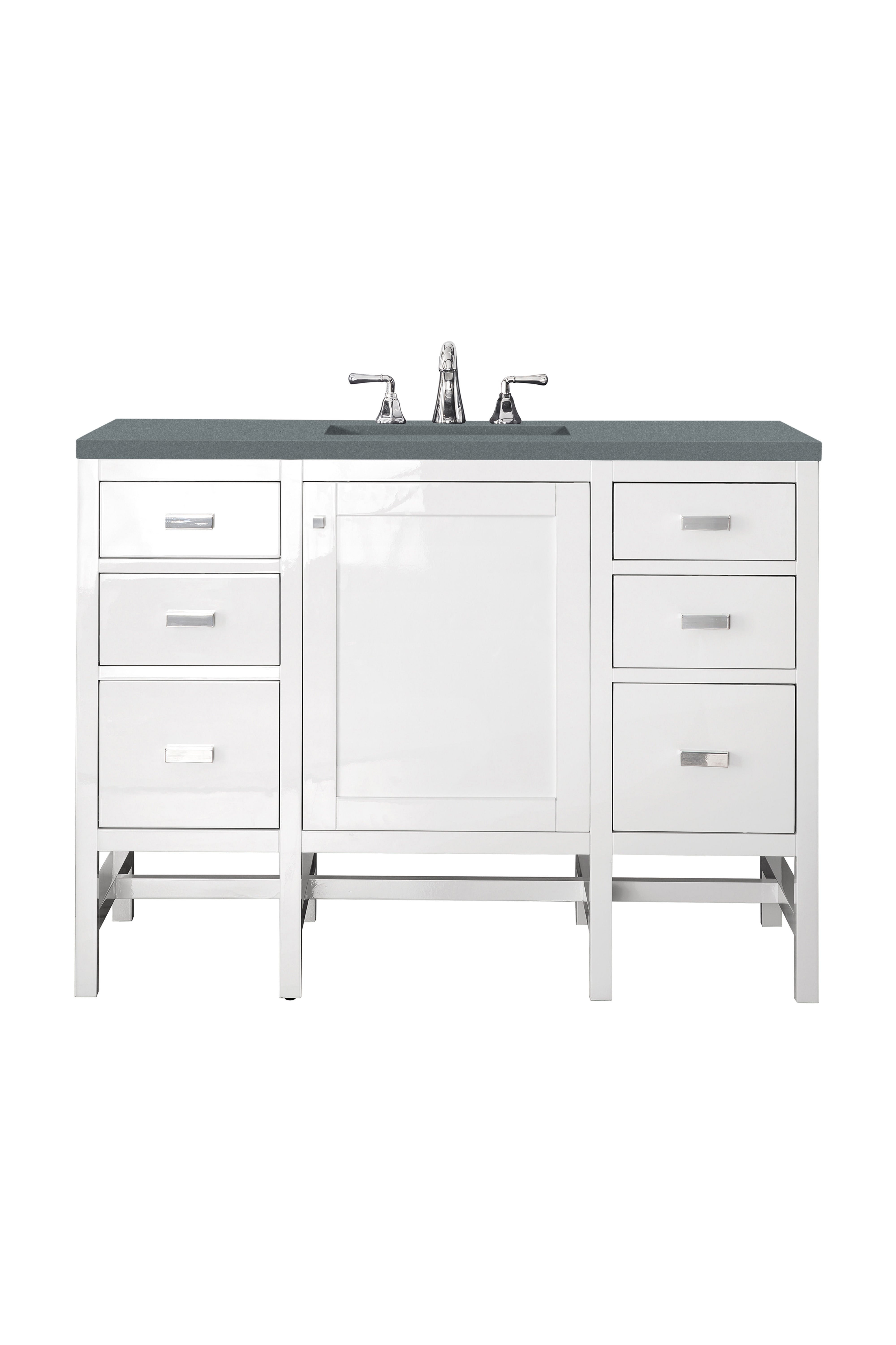 James Martin Addison 48" Single Vanity in Glossy White with 3cm Countertop