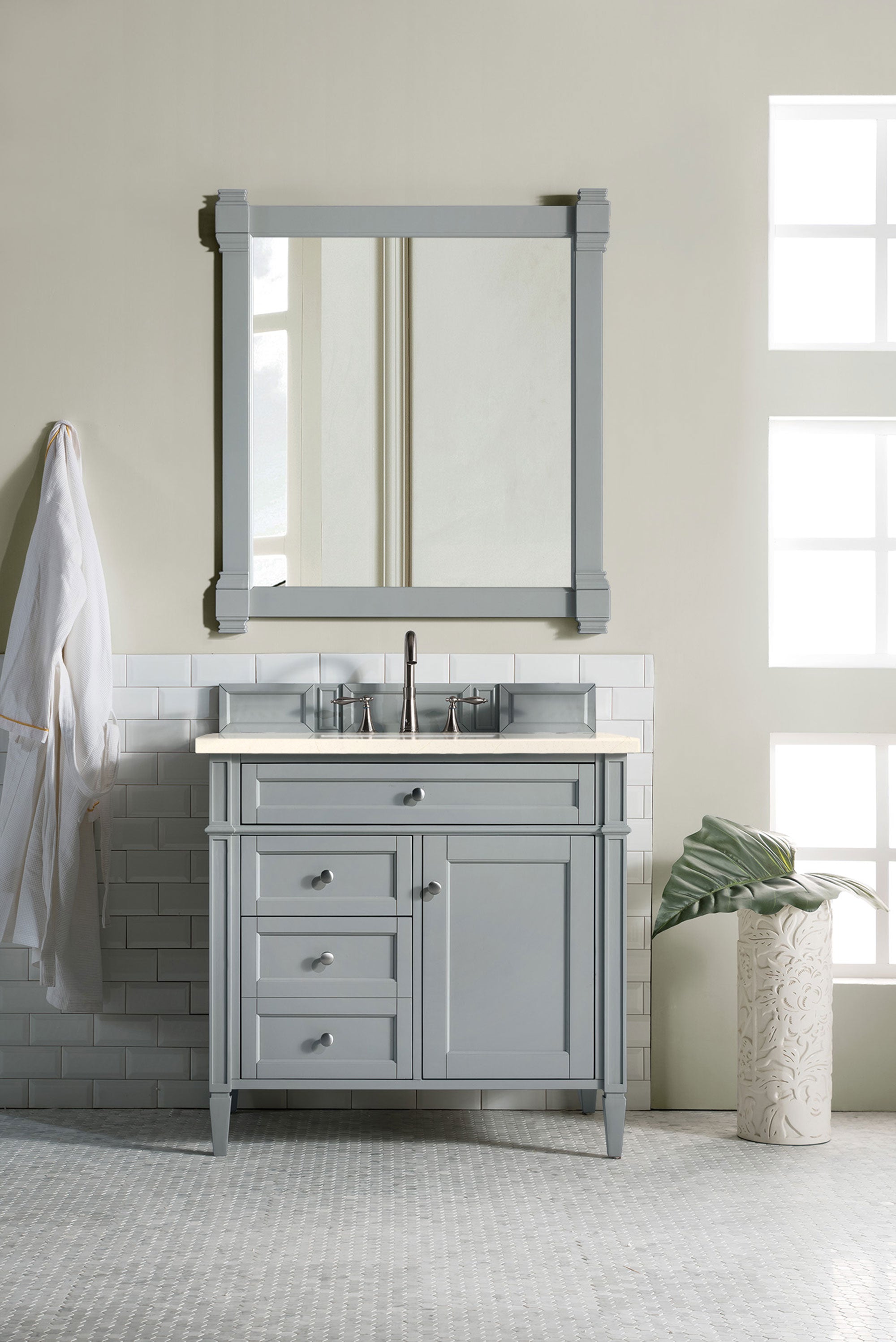 James Martin Brittany 36" Single Vanity in Urban Gray with 3cm Countertop