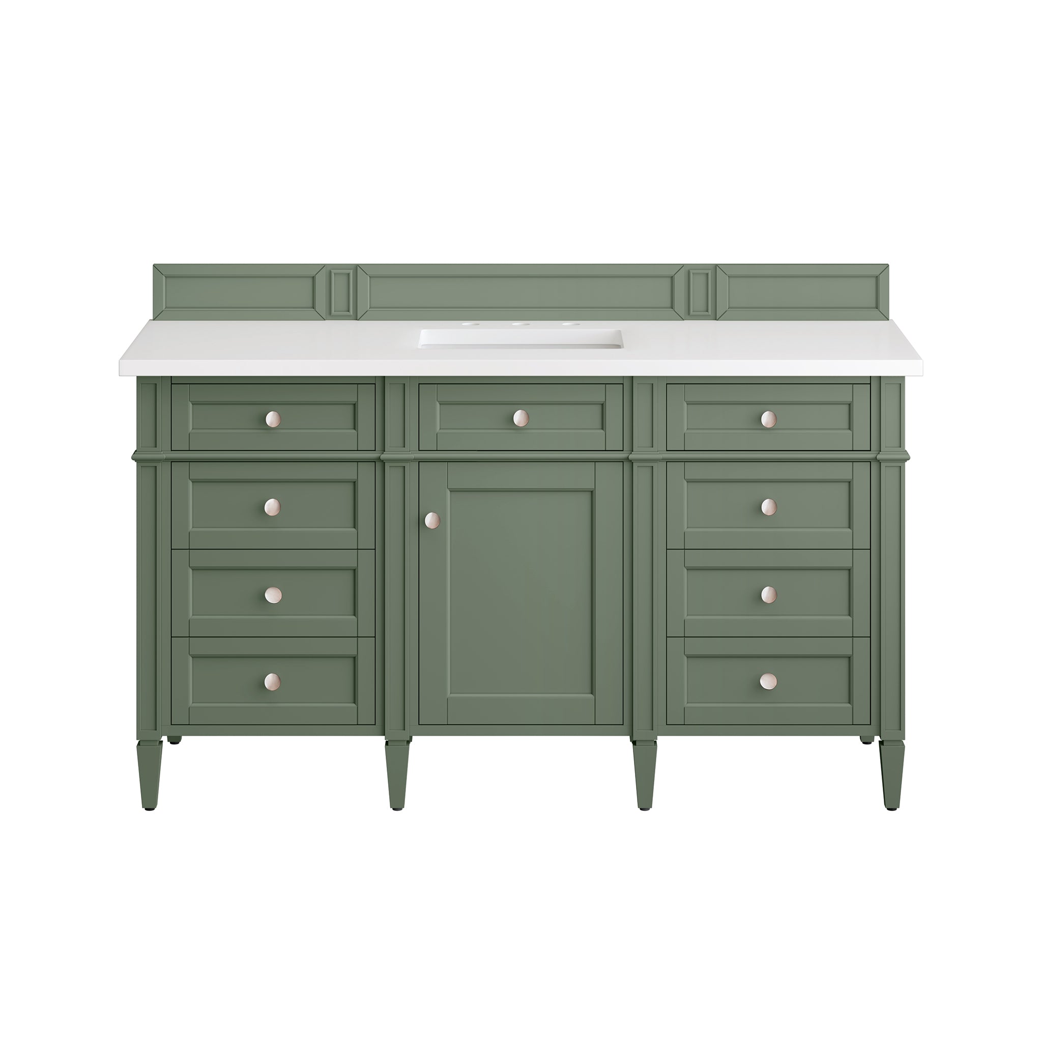 James Martin Brittany 60" Single Vanity in Smokey Celadon with 3cm Countertop