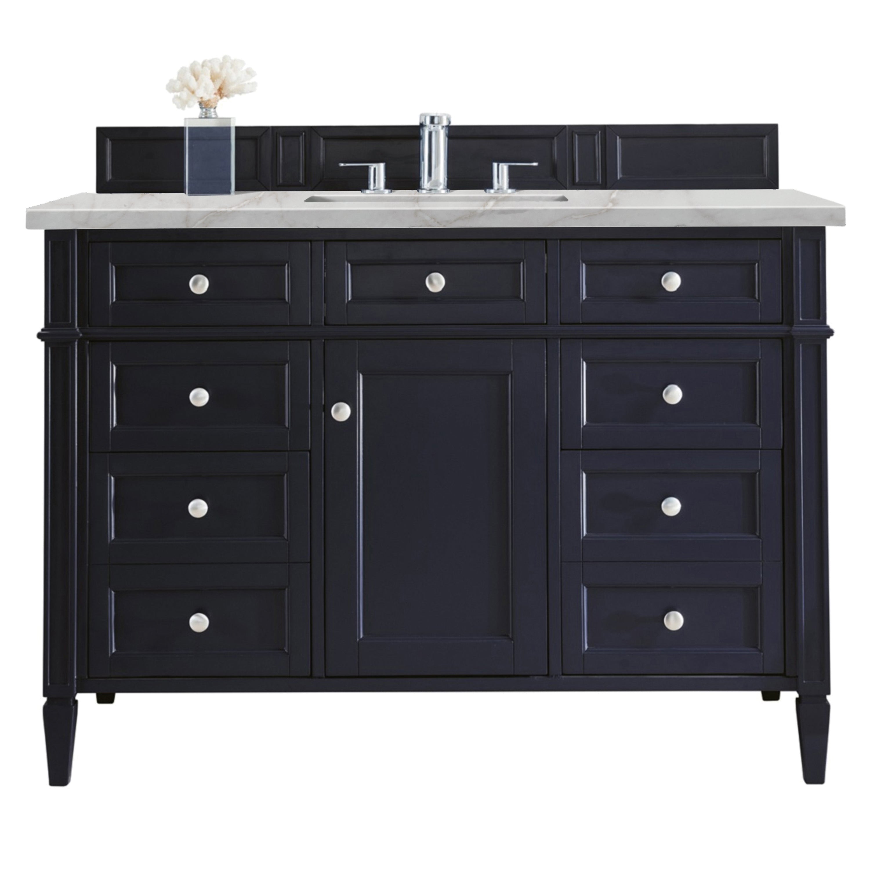 James Martin Brittany 48" Single Vanity in Victory Bleu with 3cm Countertop and FreePower Wireless Charger