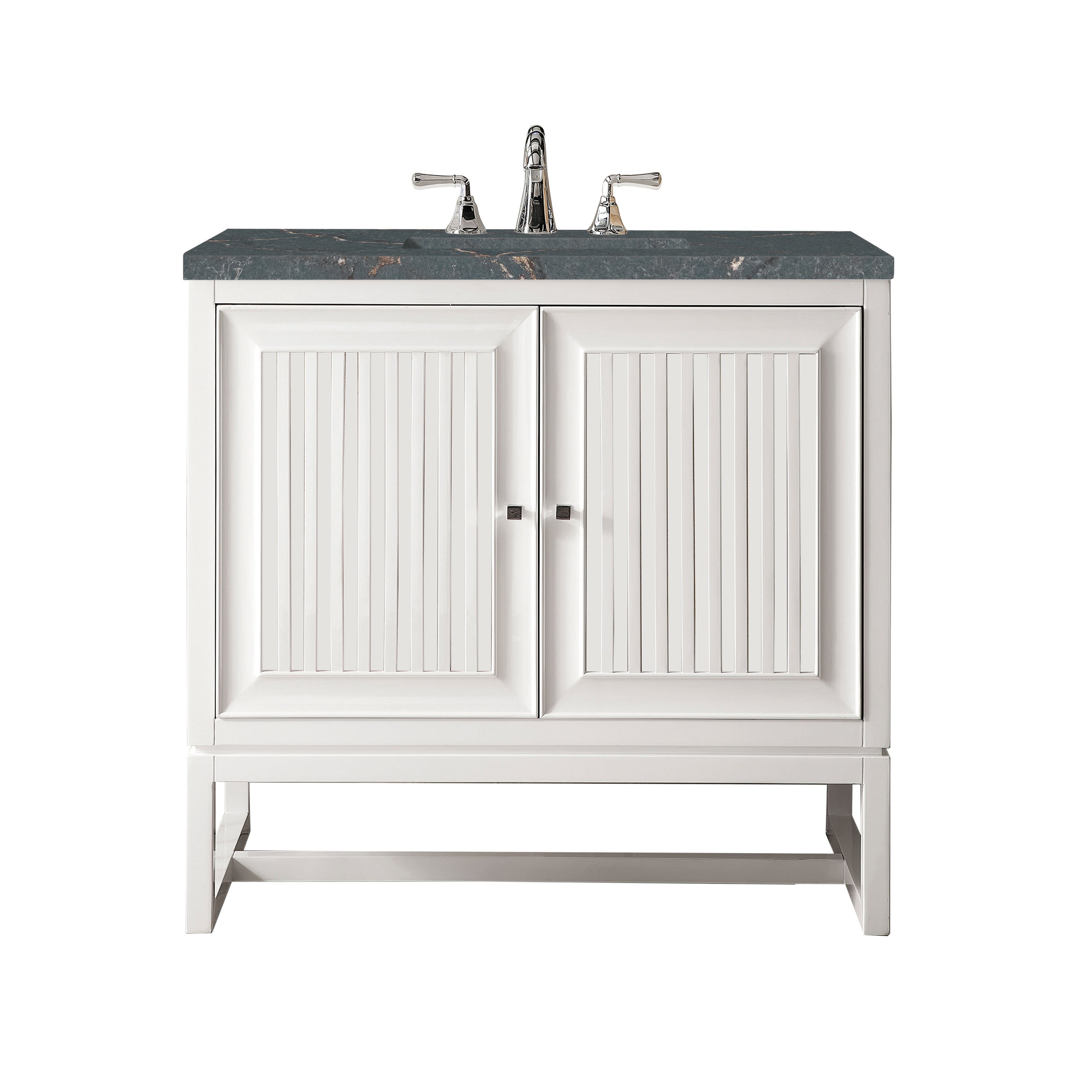 James Martin Athens 36" Single Vanity in Glossy White with 3cm Countertop