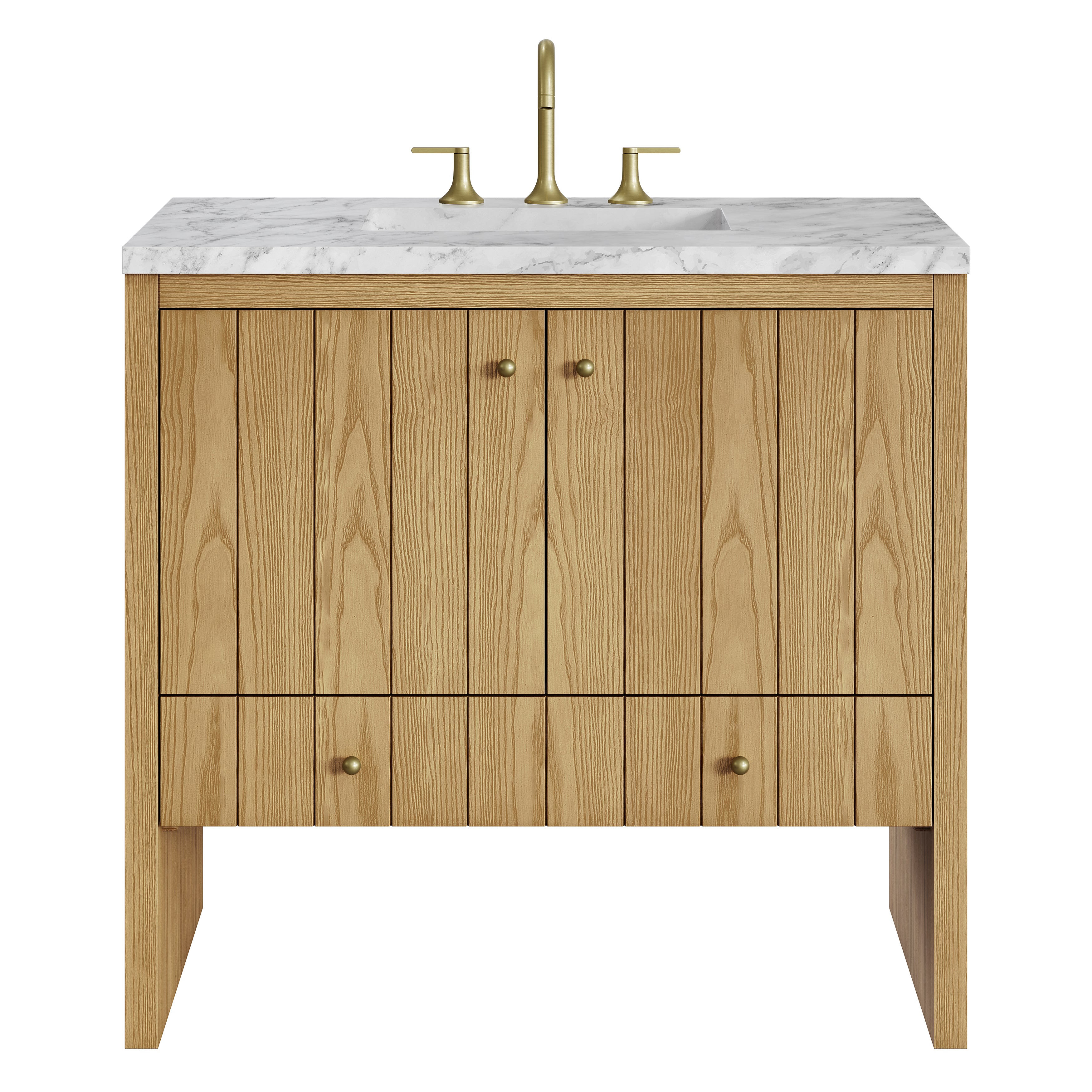 James Martin Hudson 36" Single Vanity in Light Natural Oak with 3cm Countertop
