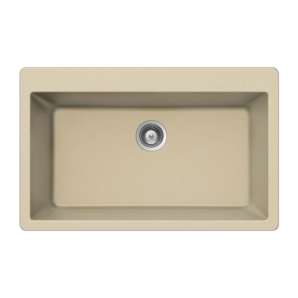 Houzer Cassiano 33 inch Granite Composite Topmount Single Bowl Kitchen Sink, V-100