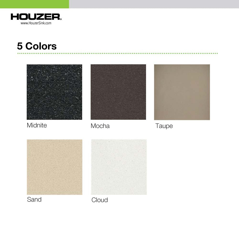 Houzer Cassiano 33 inch Granite Composite Undermount Single Bowl Kitchen Sink - V-100U