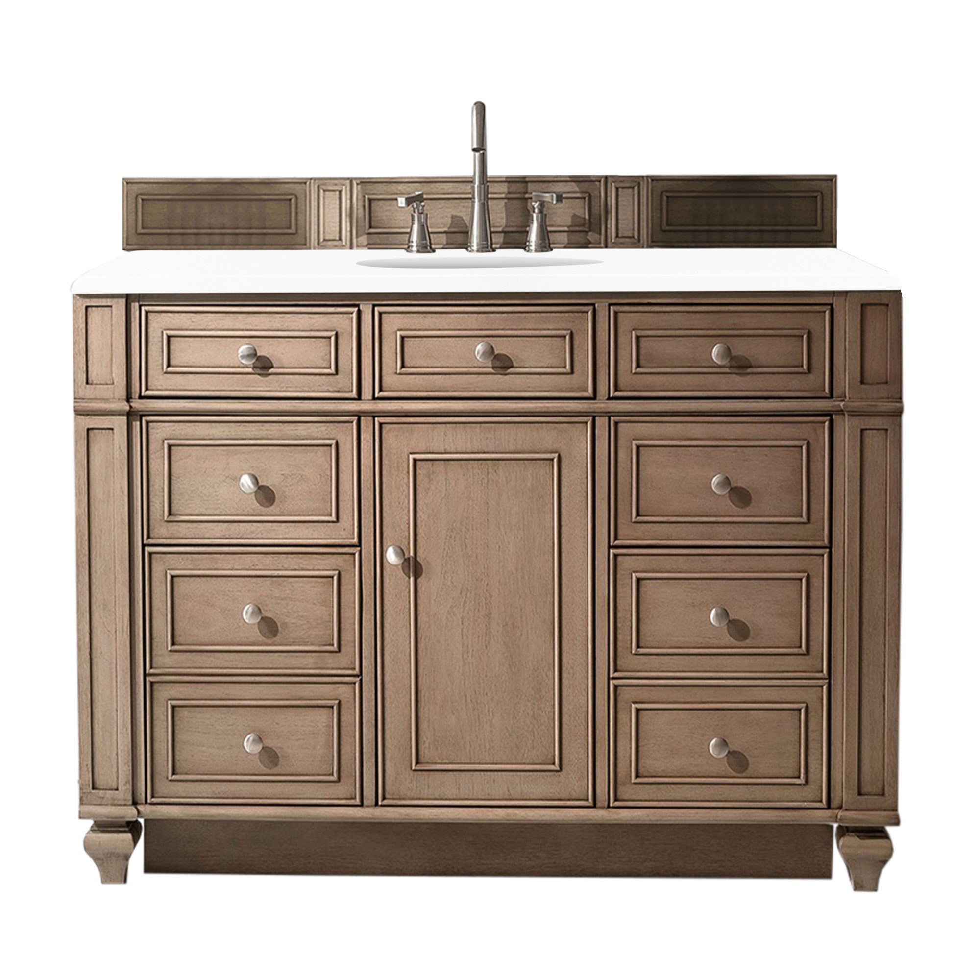 James Martin Bristol 48" Single Vanity in Whitewashed Walnut with 3cm Countertop