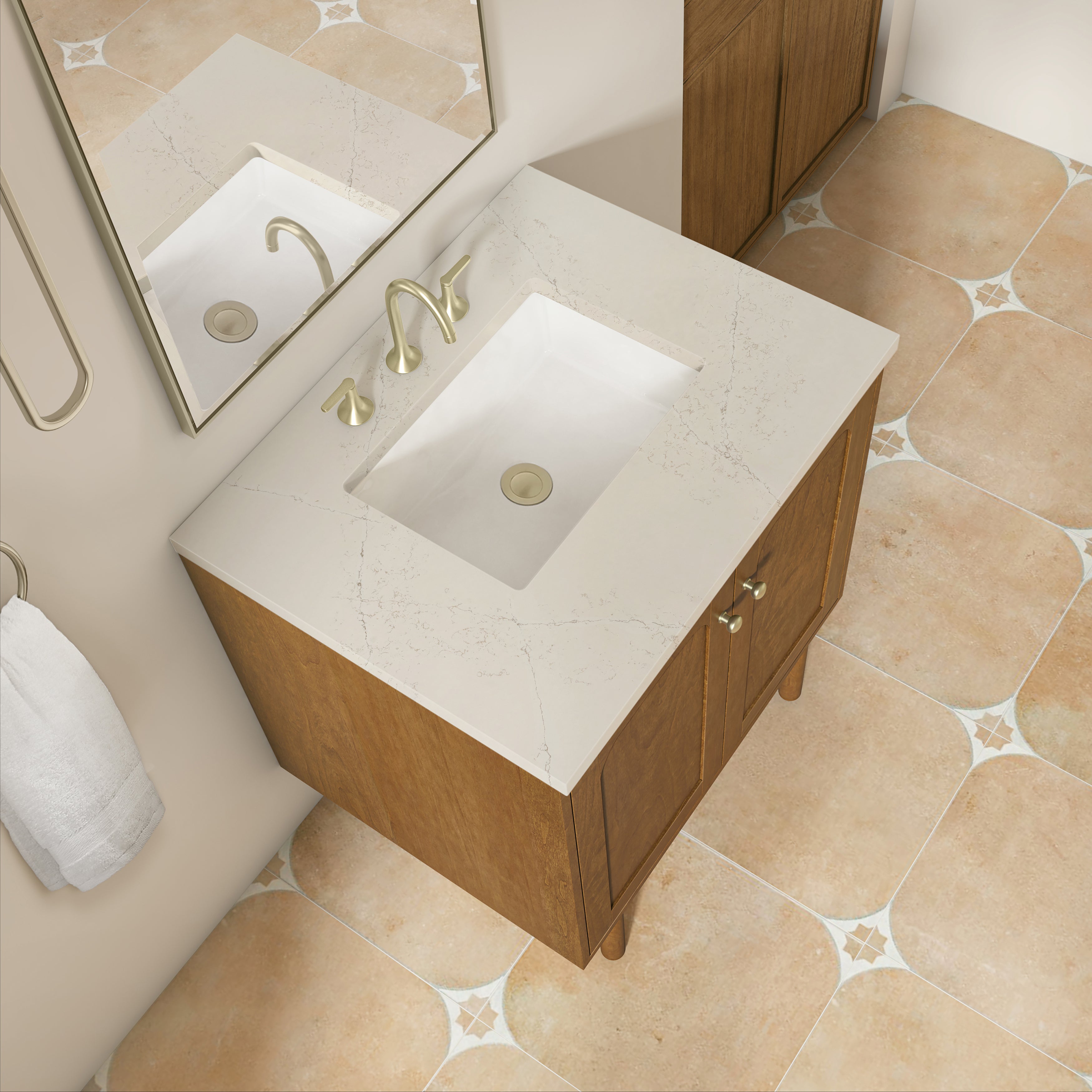James Martin Laurent 30" Single Vanity in Honey Oak with 3cm Countertop