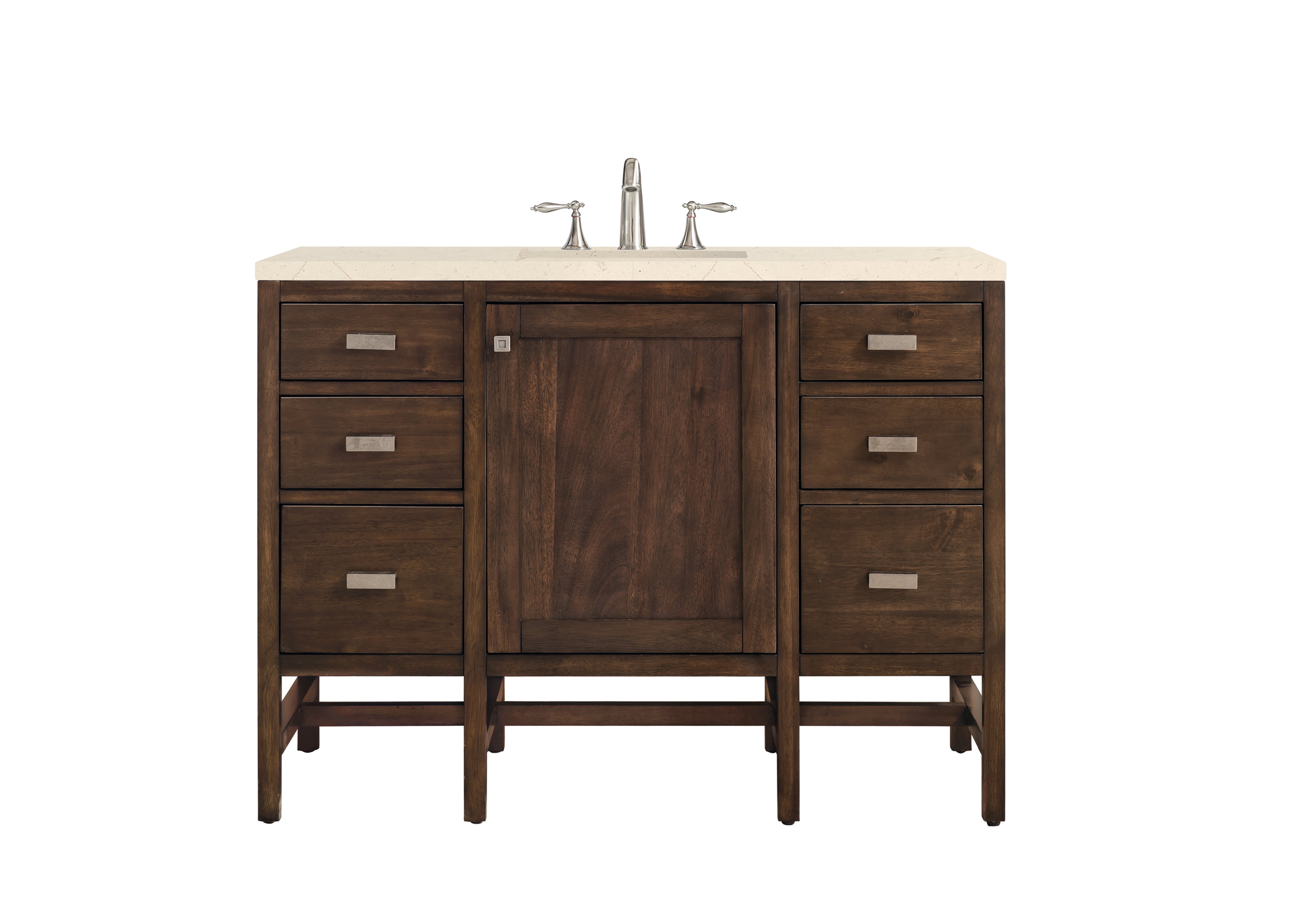 James Martin Addison 48" Single Vanity in Mid-Century Acacia with 3cm Countertop