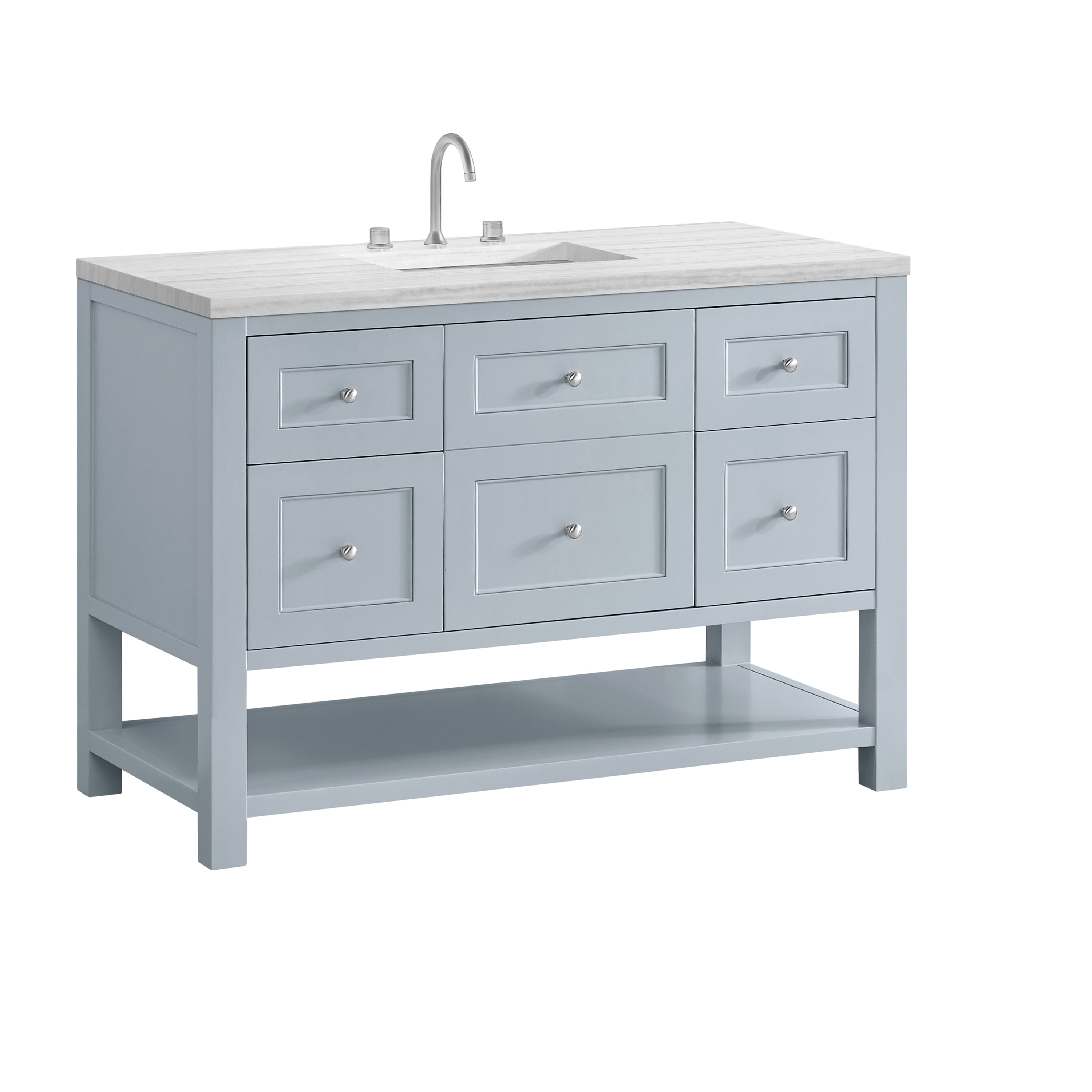 James Martin Breckenridge 48" Single Vanity in Serenity Blue with 3cm Countertop