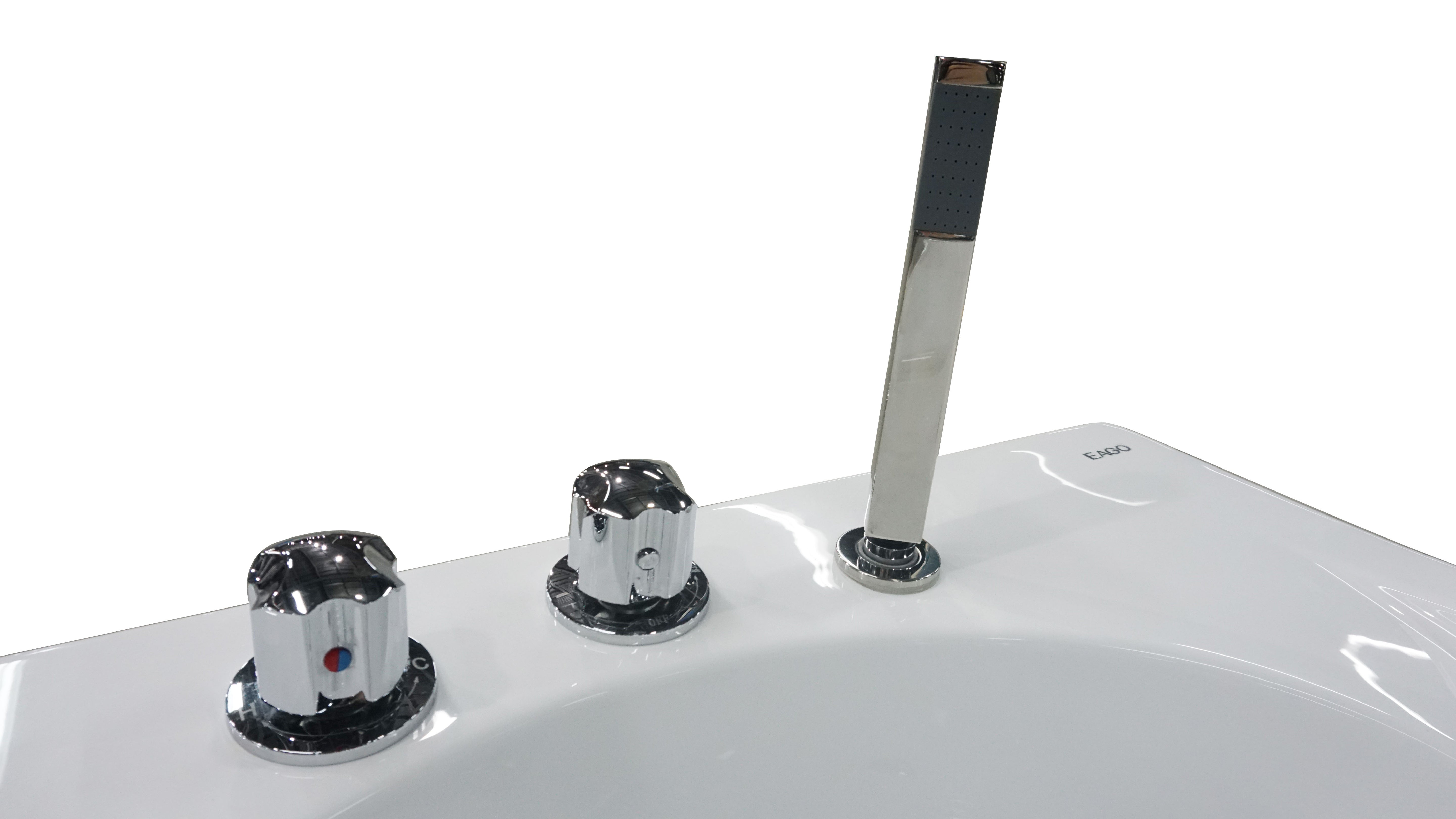 EAGO AM189ETL-L 6′ Acrylic Whirlpool Bathtub with Waterfall & Fixtures