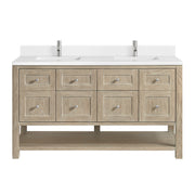 James Martin Breckenridge 60" Double Vanity in Whitewashed Oak with 3cm Countertop