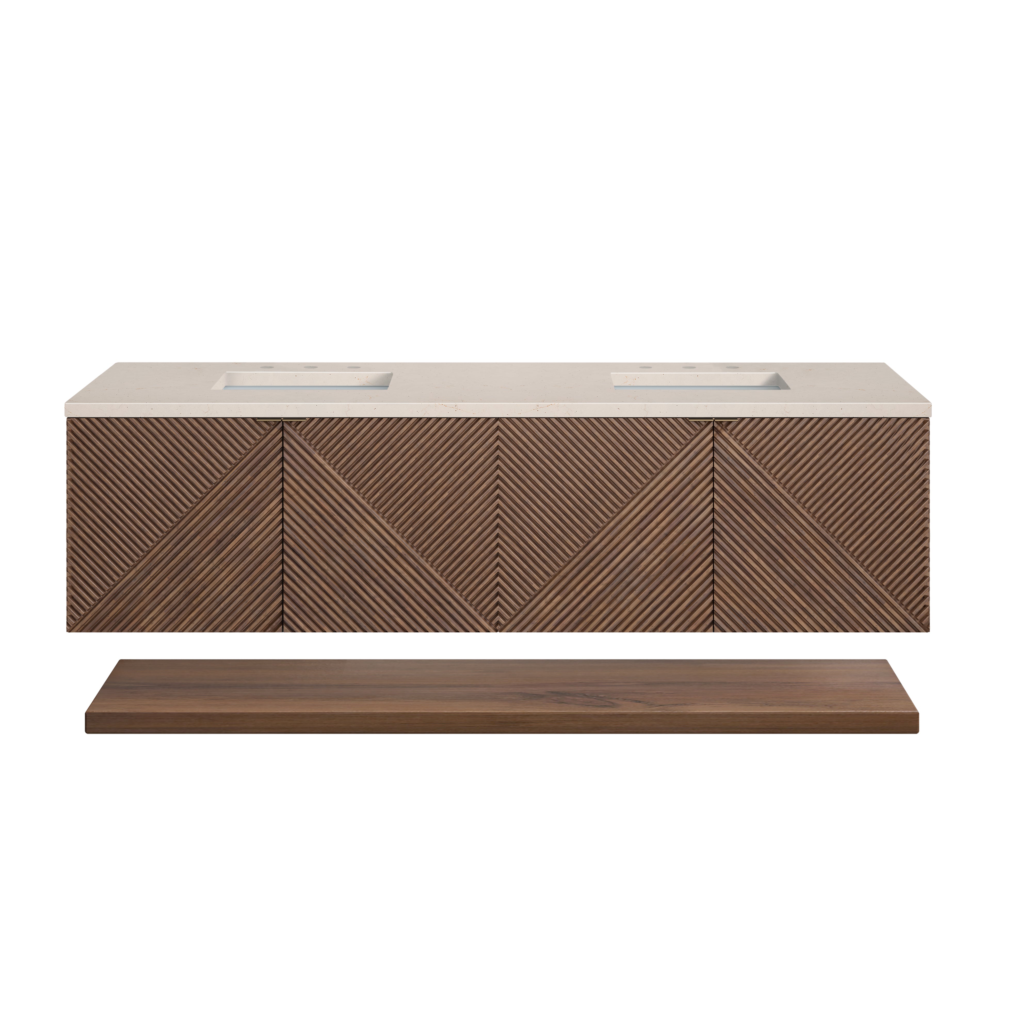 James Martin Marcello 72" Double Vanity in Chestnut with 3cm Countertop