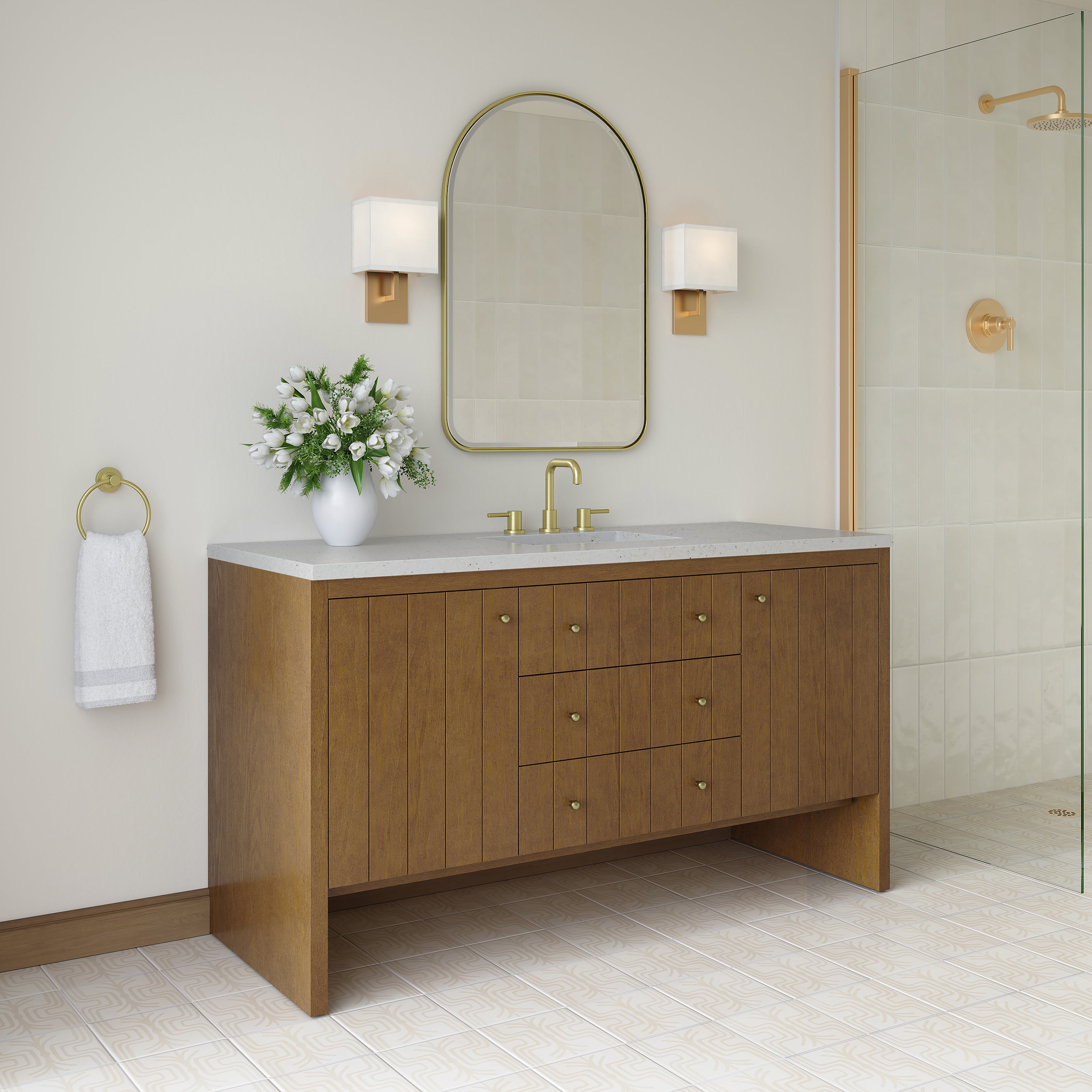 James Martin Hudson 60" Single Vanity in Honey Oak with 3cm Countertop
