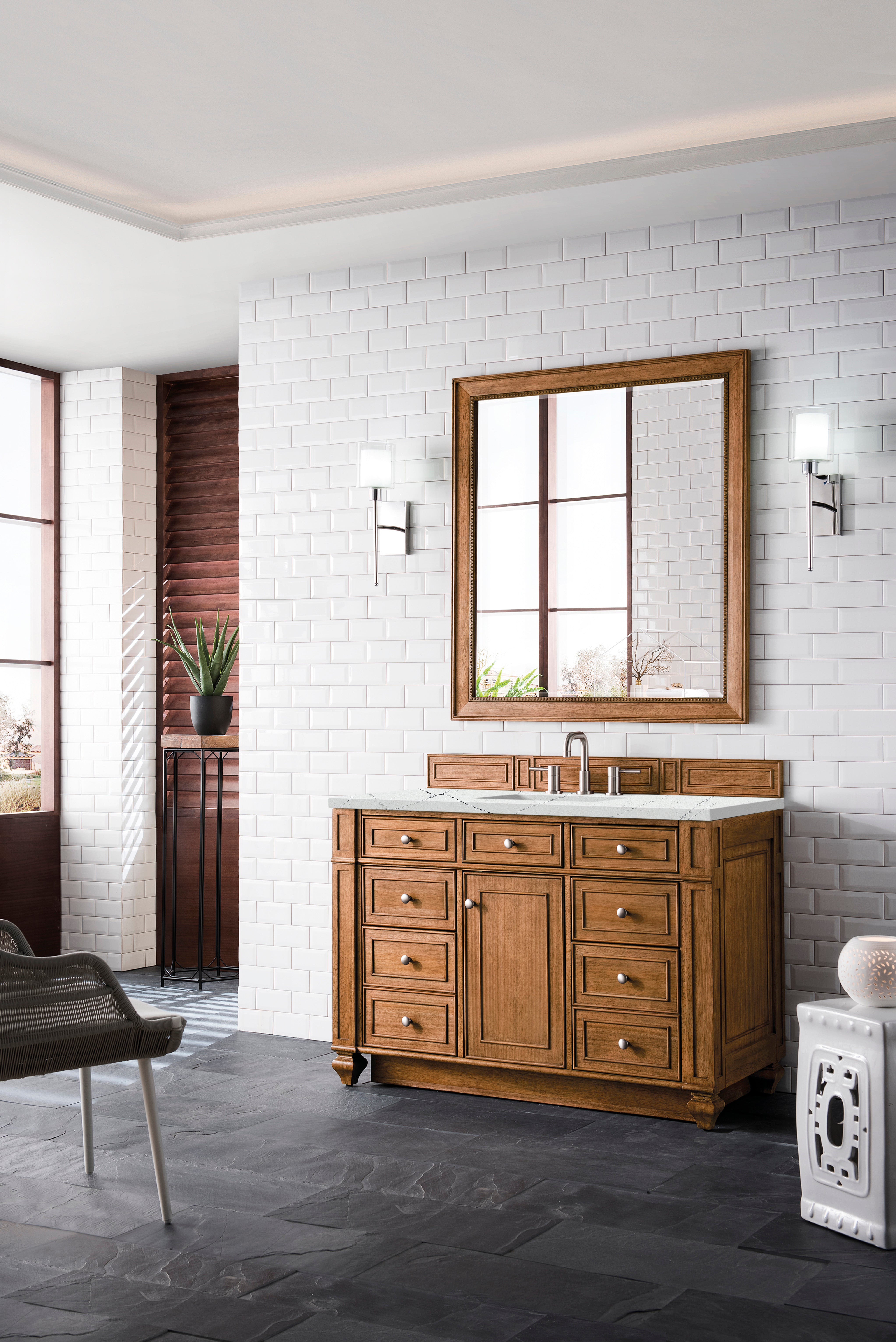 James Martin Bristol 48" Single Vanity in Saddle Brown with 3cm Countertop