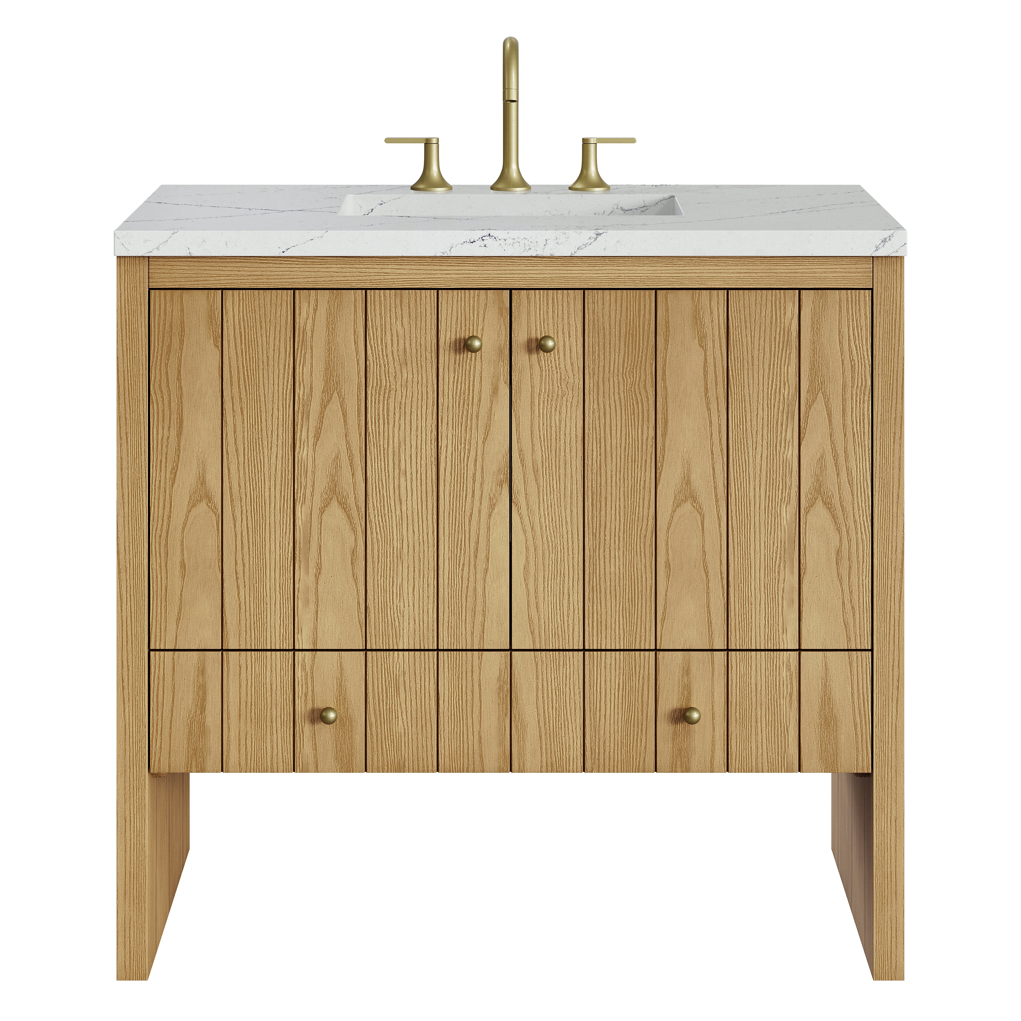 James Martin Hudson 36" Single Vanity in Light Natural Oak with 3cm Countertop