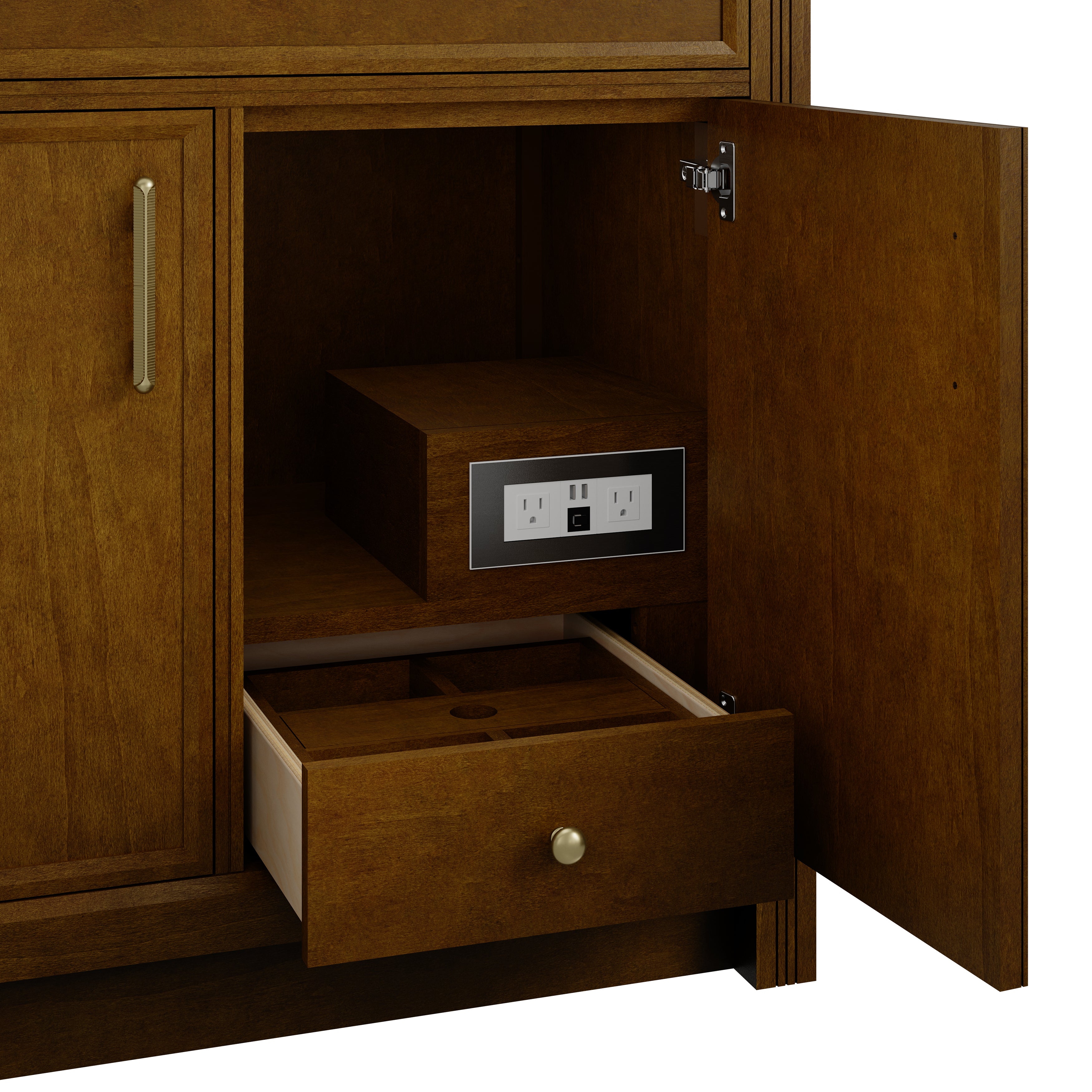 James Martin Bellshire 96" Dual Vanity Set with 24" Make-Up Counter in Honey Oak with 3cm Countertop