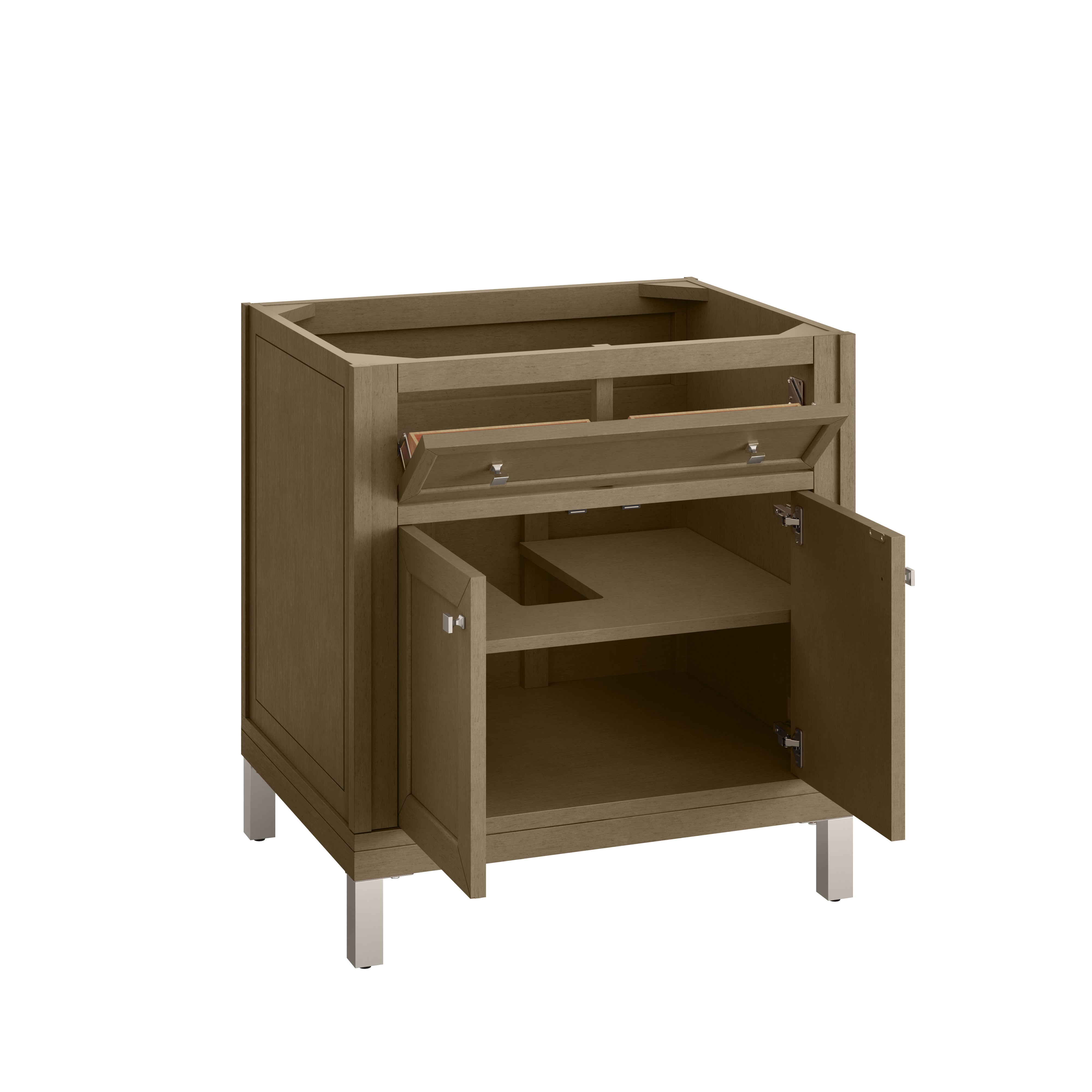 James Martin Chicago 30" Single Vanity in Walnut Whisper with 3cm Countertop