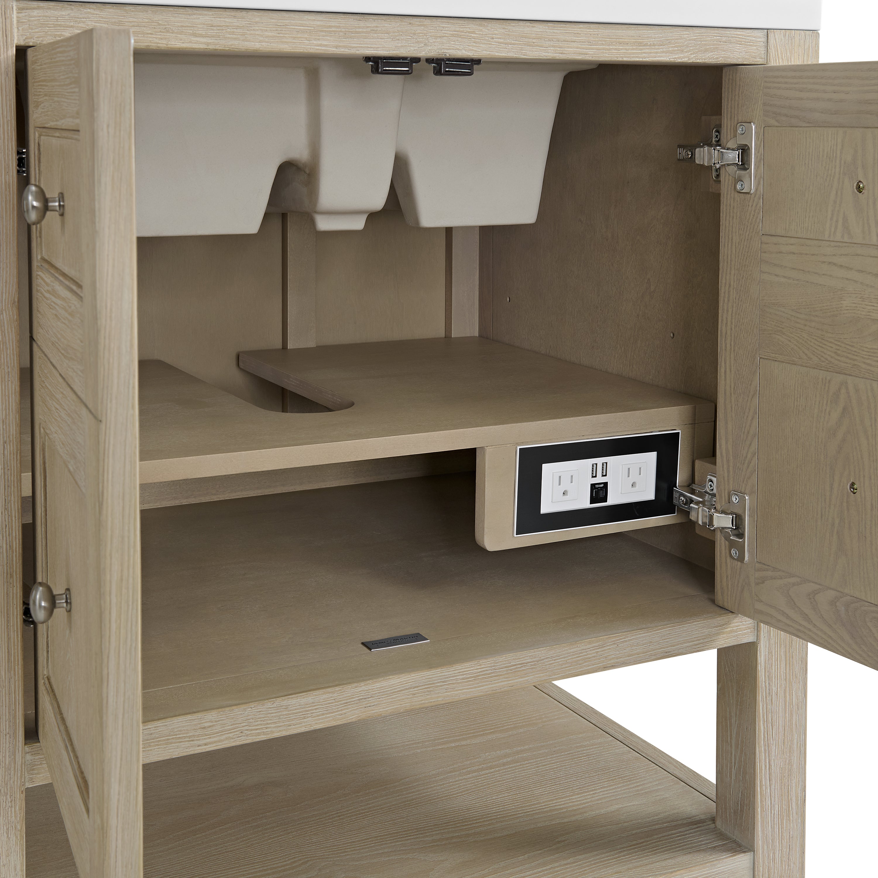 James Martin Breckenridge 30" Single Vanity in Whitewashed Oak with 3cm Countertop