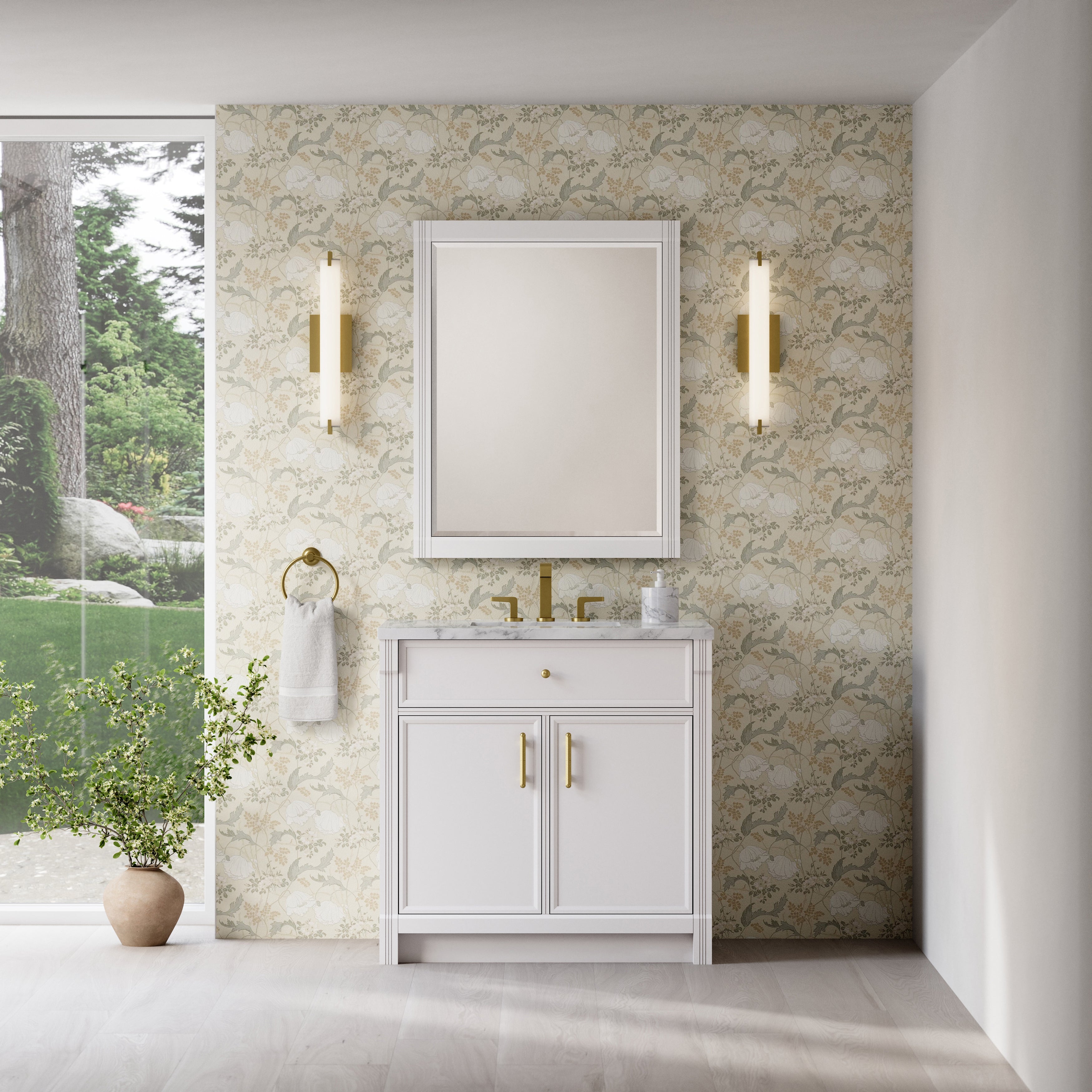 James Martin Bellshire 36" Single Vanity in Bright White with 3cm Countertop