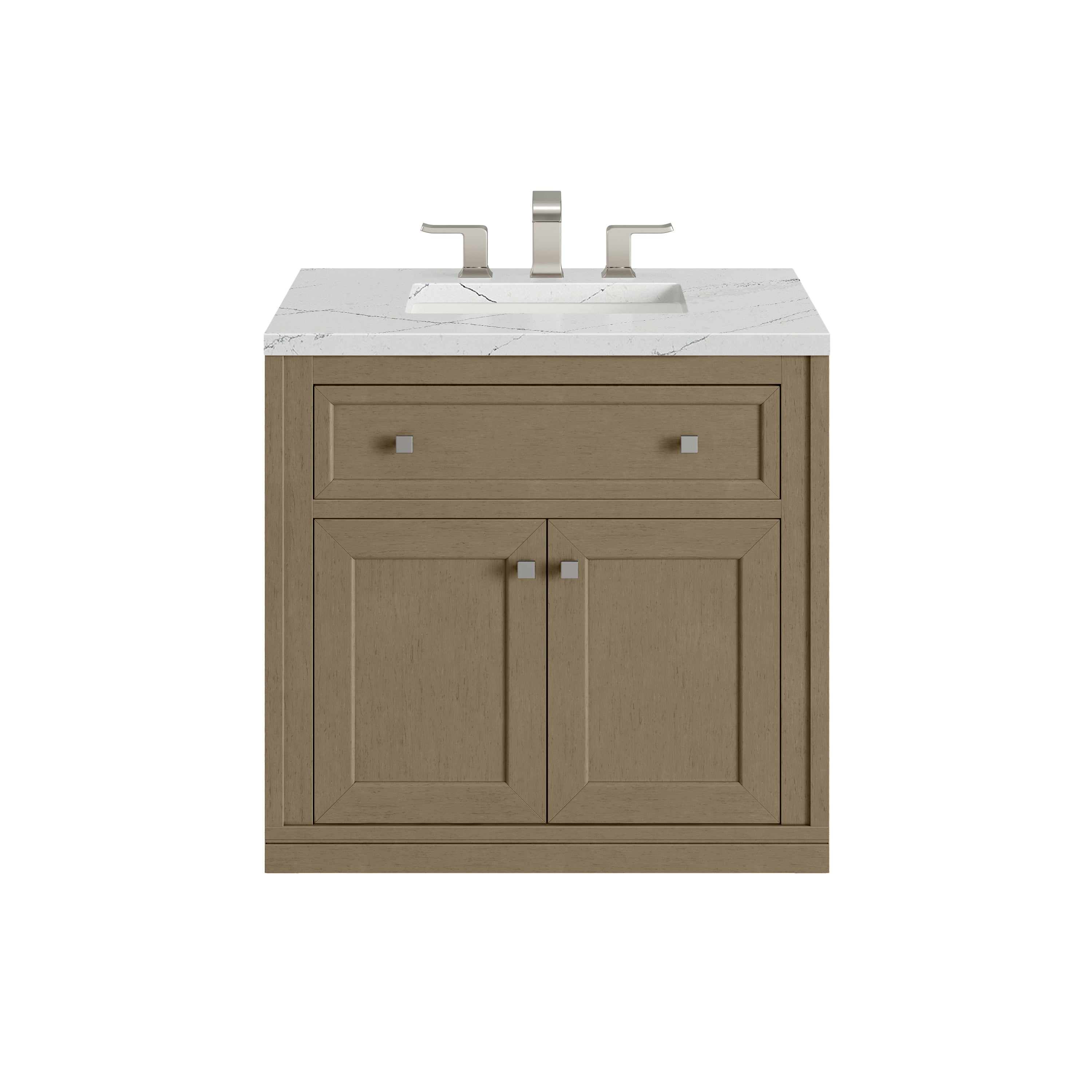 James Martin Chicago 30" Single Vanity in Walnut Whisper with 3cm Countertop