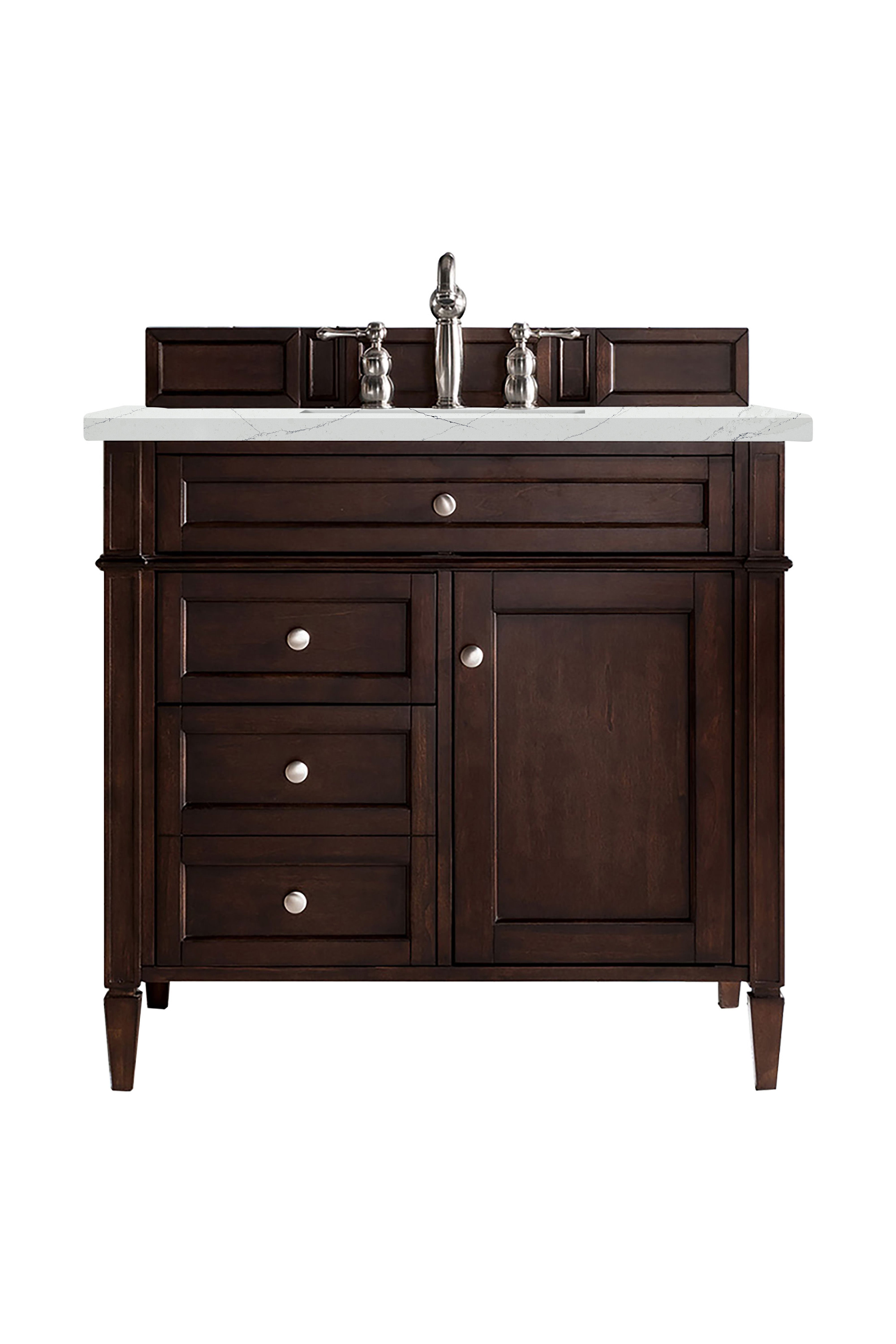 James Martin Brittany 36" Single Vanity in Burnished Mahogany with 3cm Countertop