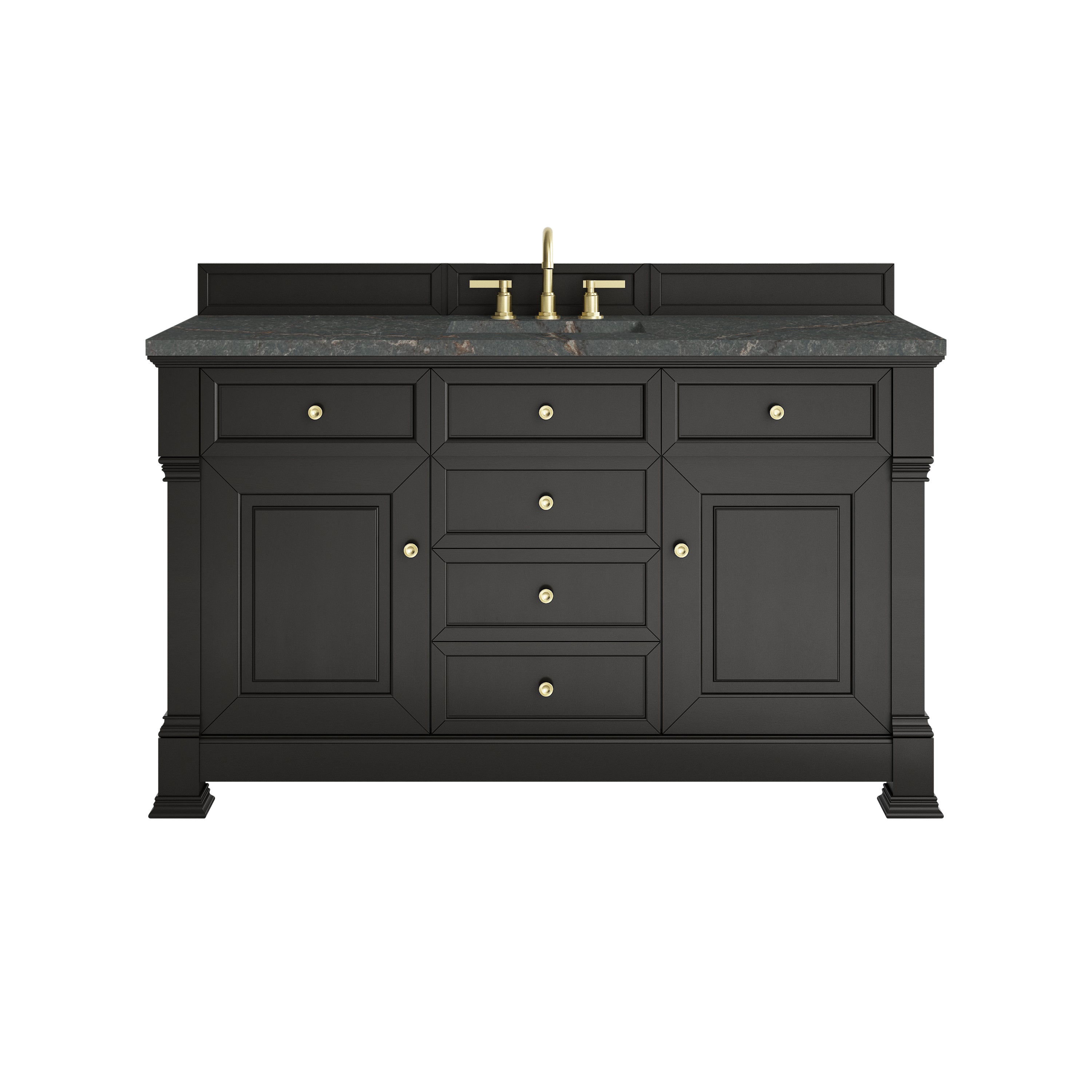 James Martin Brookfield 60" Single Vanity in Black Onyx with 3cm Countertop