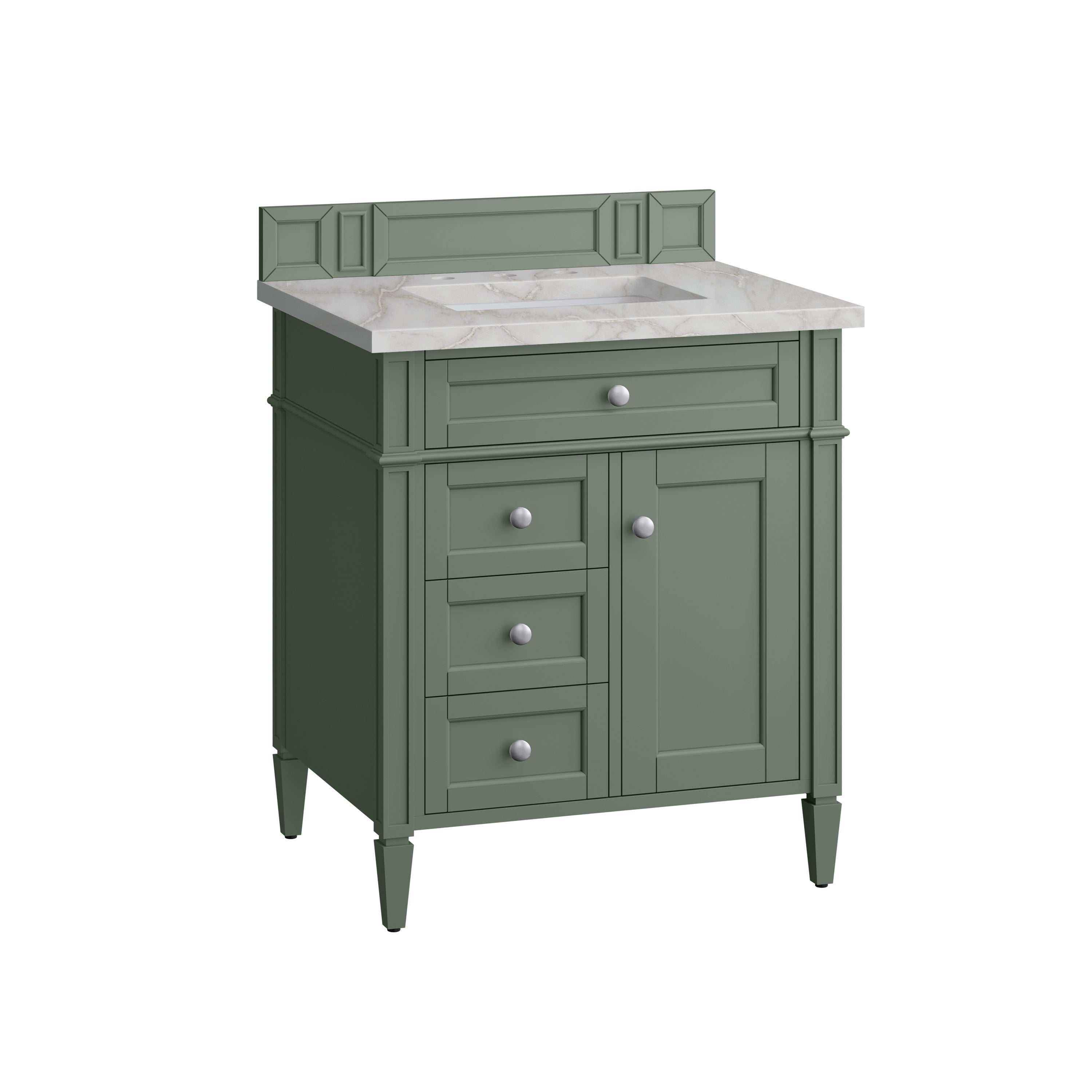 James Martin Brittany 30" Single Vanity in Smokey Celadon with 3cm Countertop