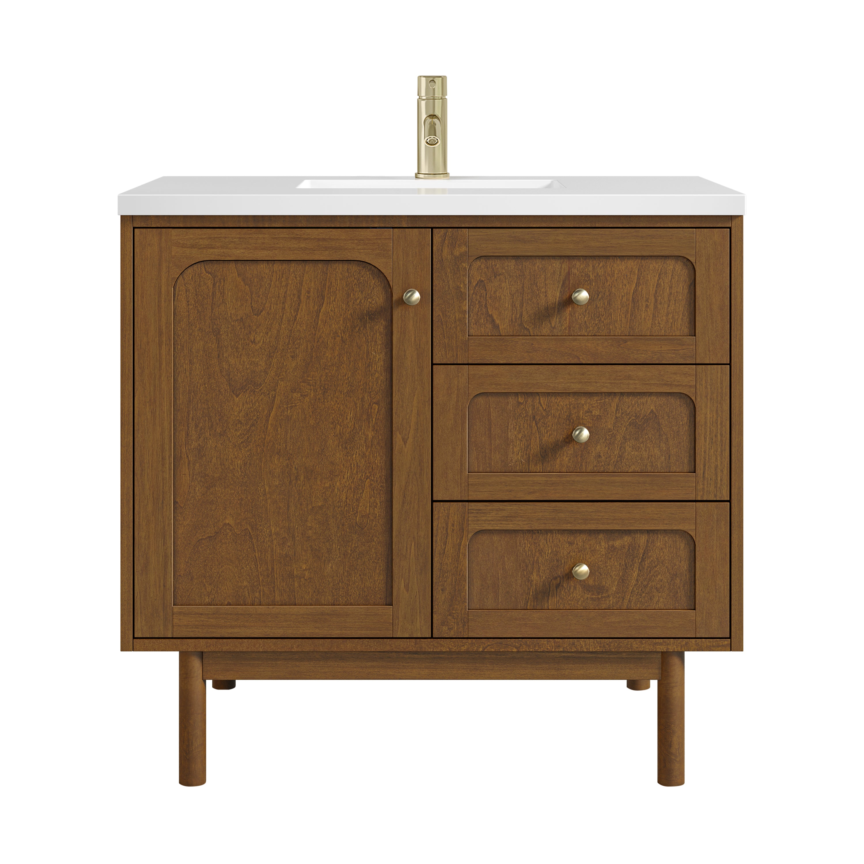 James Martin Laurent 36" Single Vanity in Honey Oak with 3cm Countertop