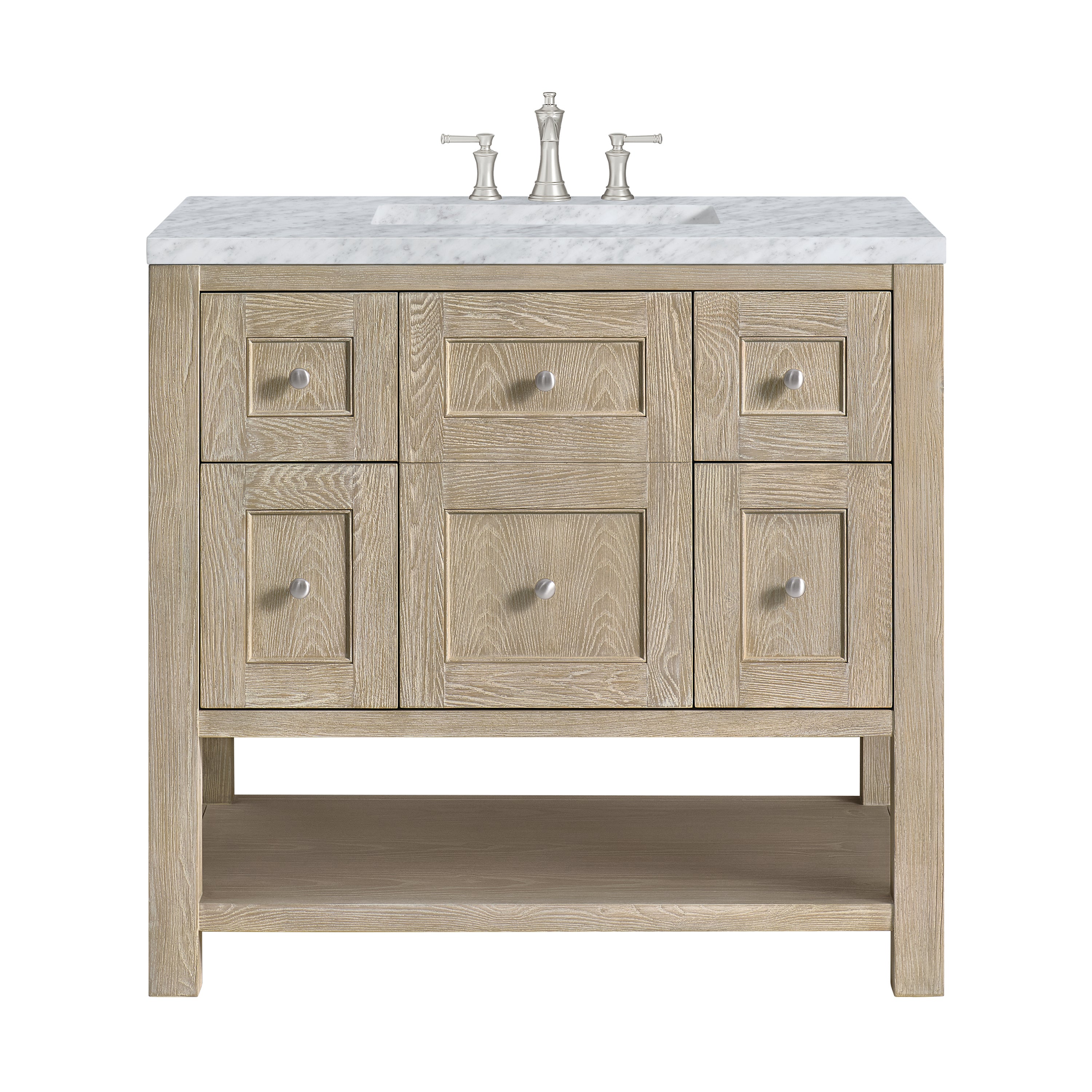 James Martin Breckenridge 36" Single in Whitewashed Oak with 3cm Countertop