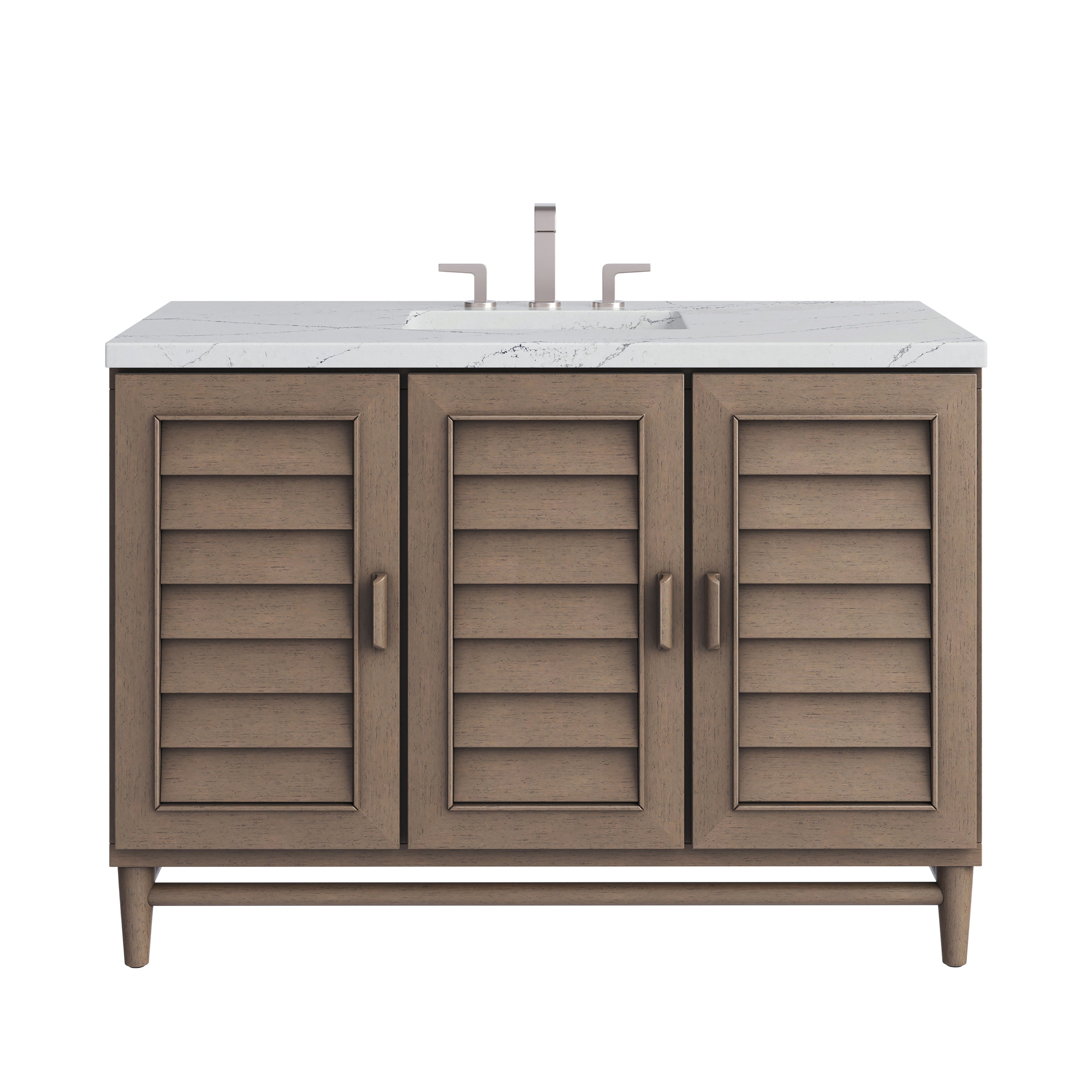 James Martin Portland 48" Single Vanity in Whitewashed Walnut with 3cm Countertop and FreePower Wireless Charger