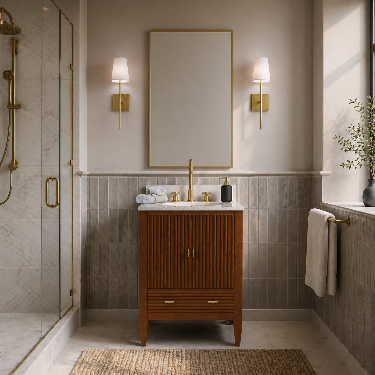 MAIDSTONE Valmont 24 Inch Fluted Vanity Base