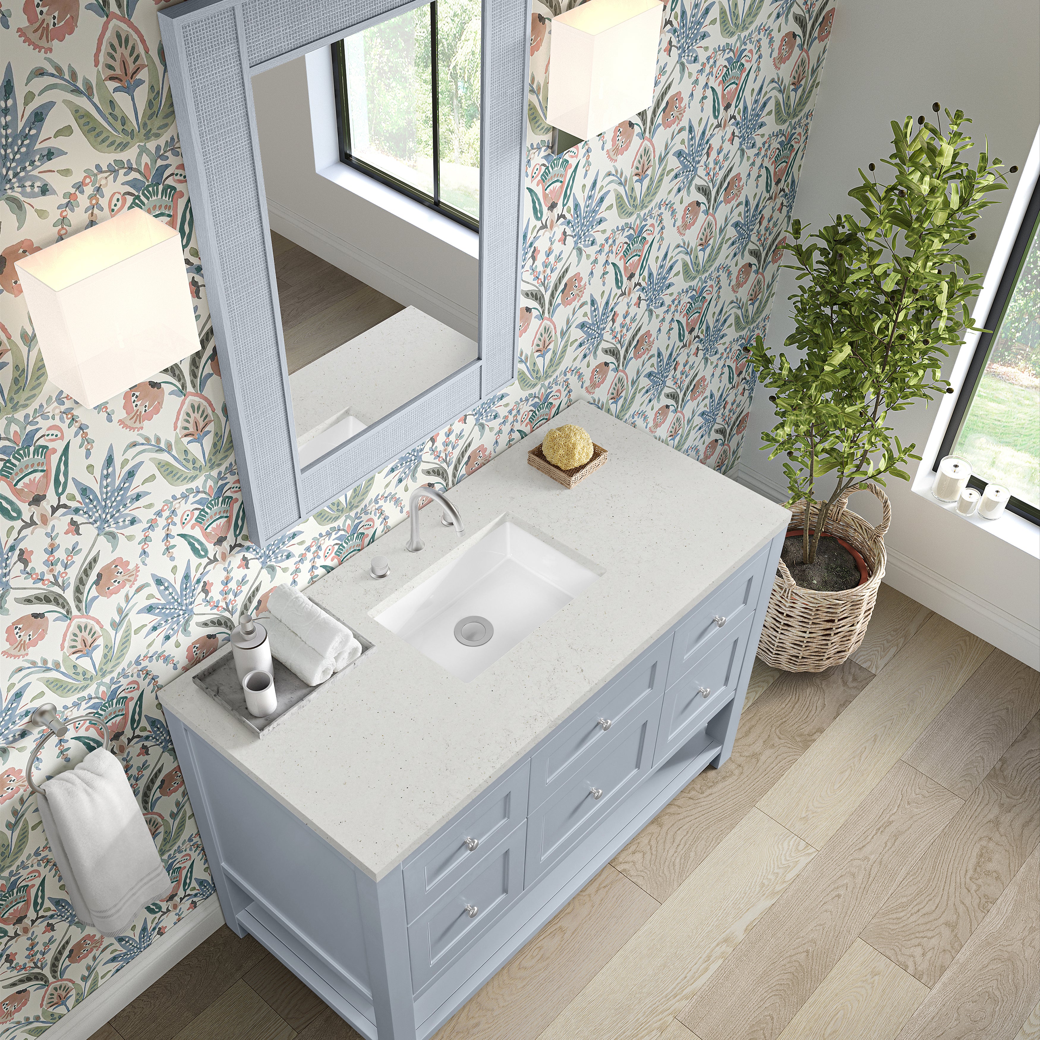 James Martin Breckenridge 48" Single Vanity in Serenity Blue with 3cm Countertop