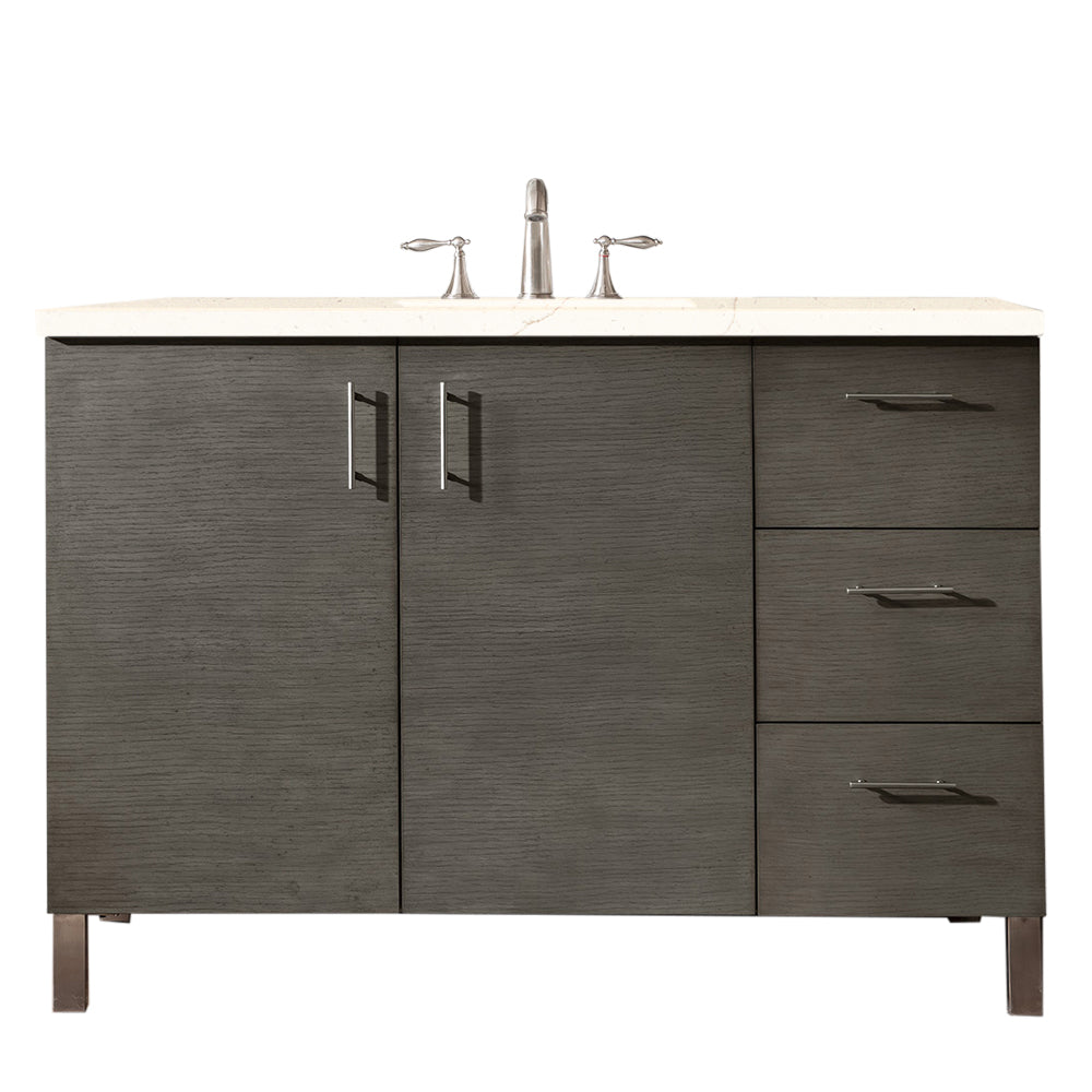 James Martin Metropolitan 48" Single Vanity in Silver Oak with 3cm Countertop