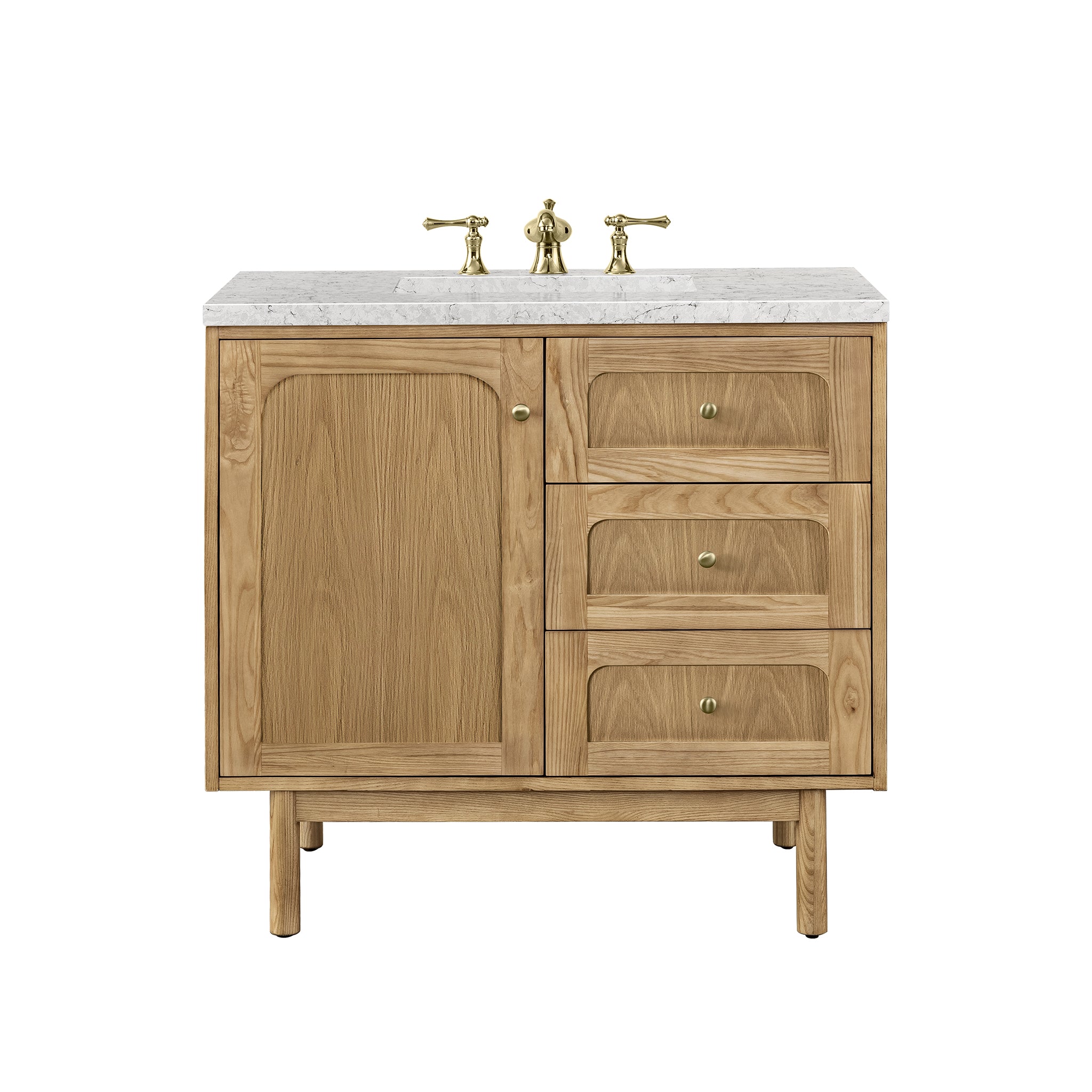 James Martin Laurent 36" Single Vanity in Light Natural Oak with 3cm Countertop