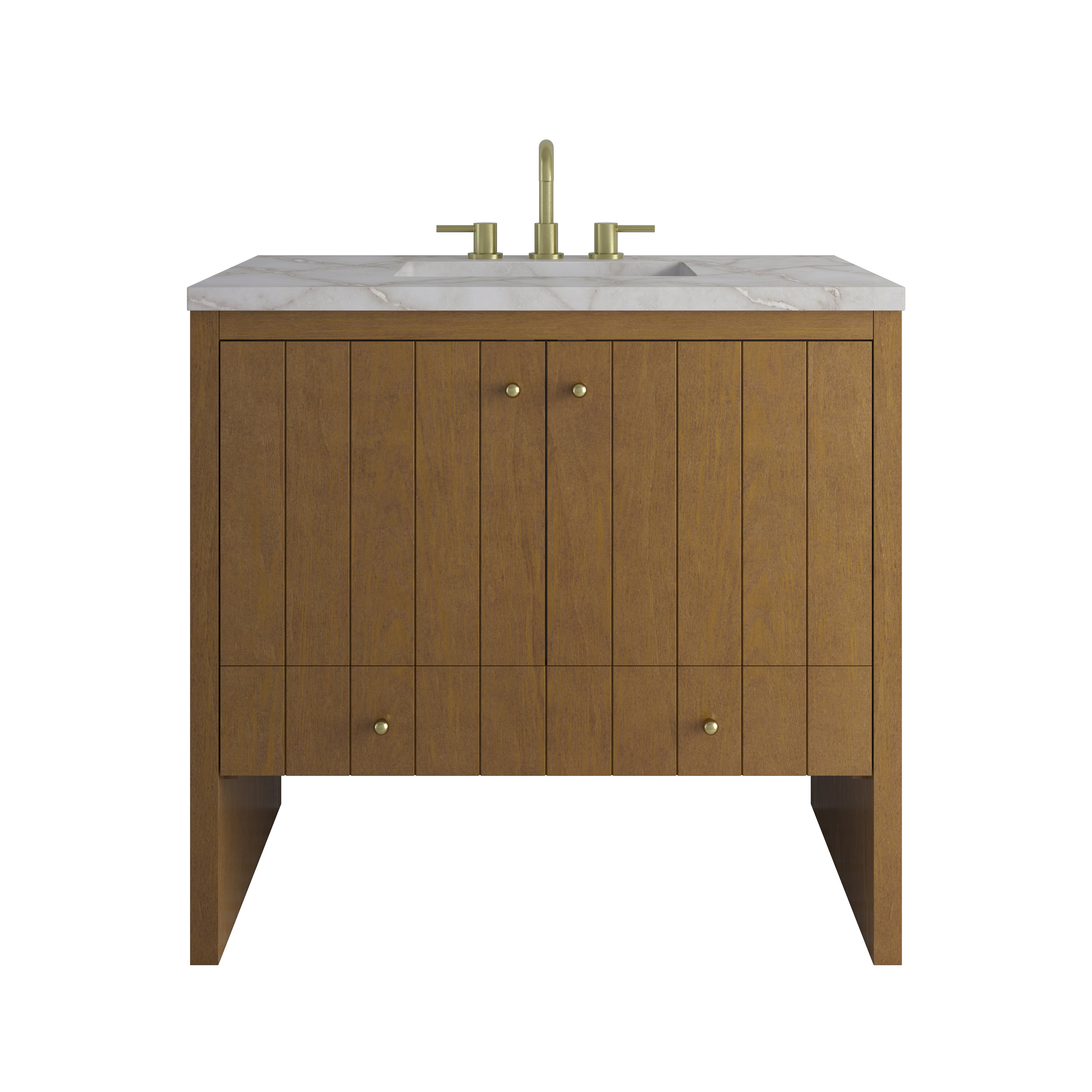 James Martin Hudson 36" Single Vanity in Honey Oak with 3cm Countertop