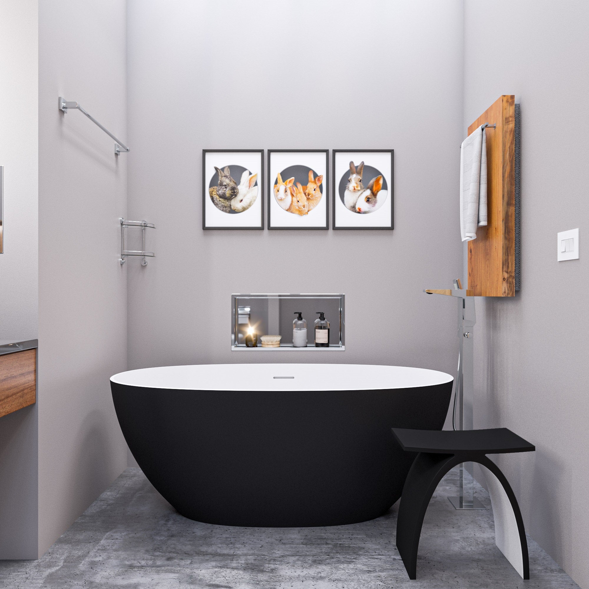 ALFI brand AB2475 Single Hole Floor Mounted Tub Filler