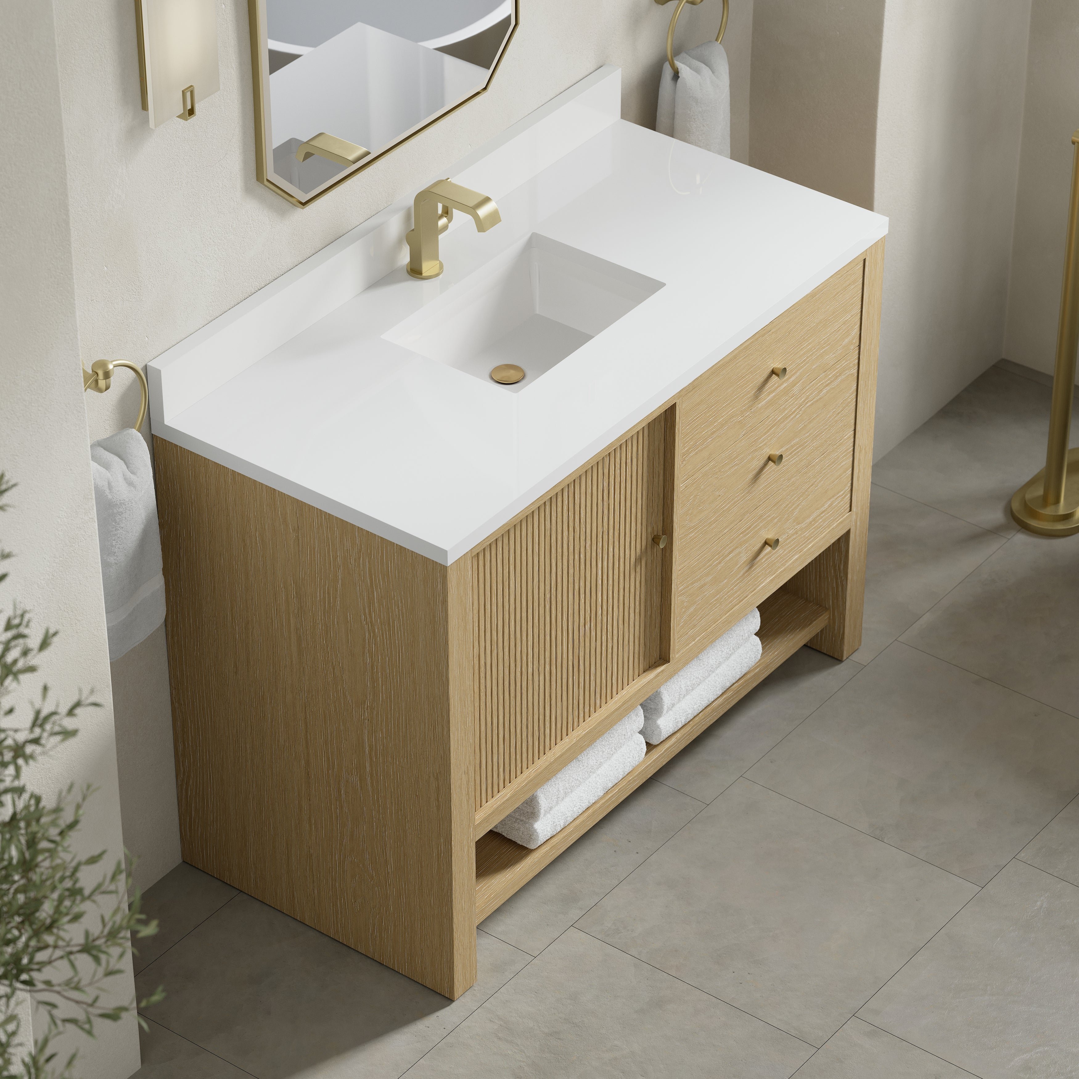 James Martin Marigot 48" Single Vanity in Sunwashed Oak with 3cm Countertop