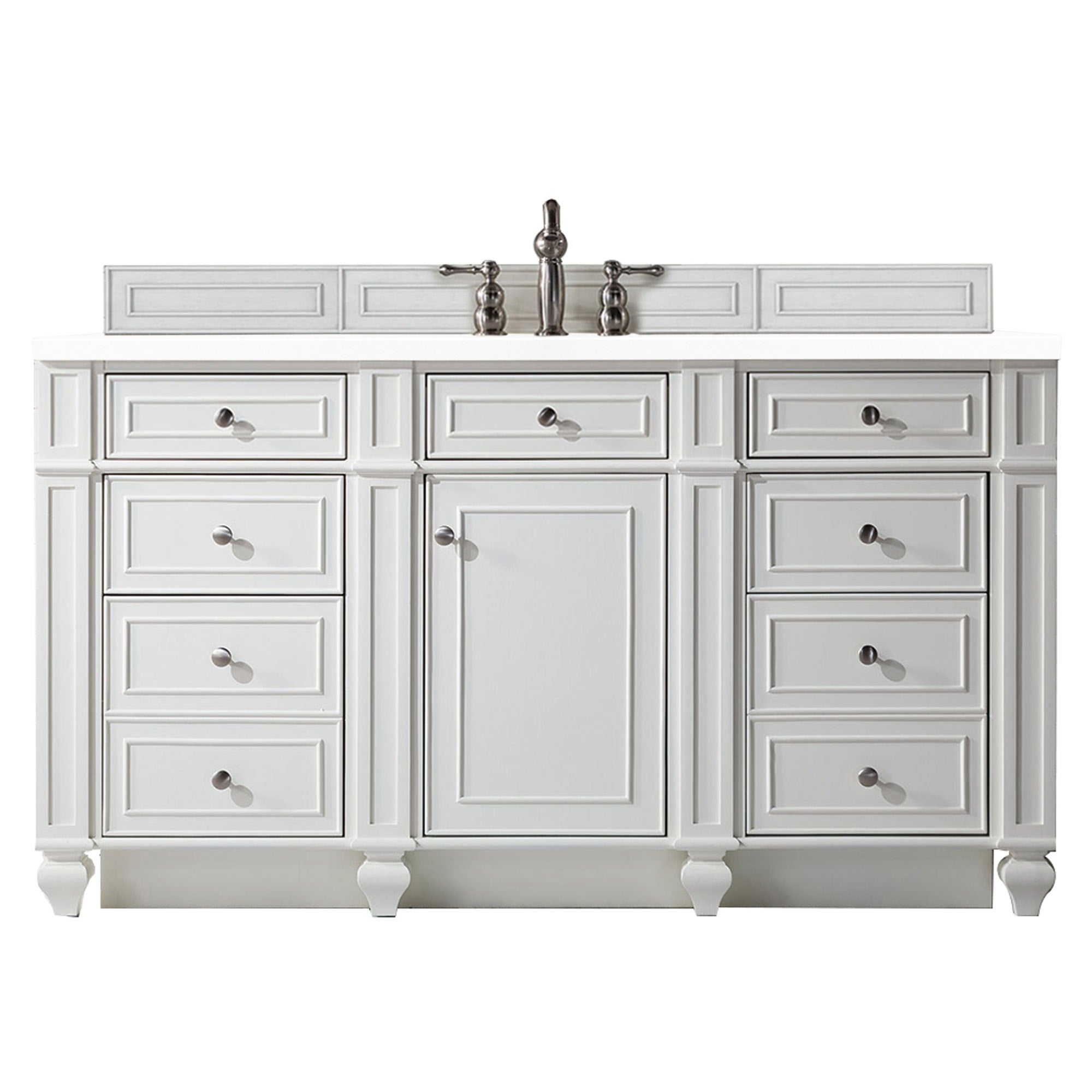 James Martin Bristol 60" Single Vanity in Bright White with 3cm Countertop