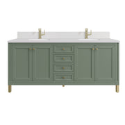 James Martin Chicago 72" Double Vanity in Smokey Celadon with 3cm Countertop