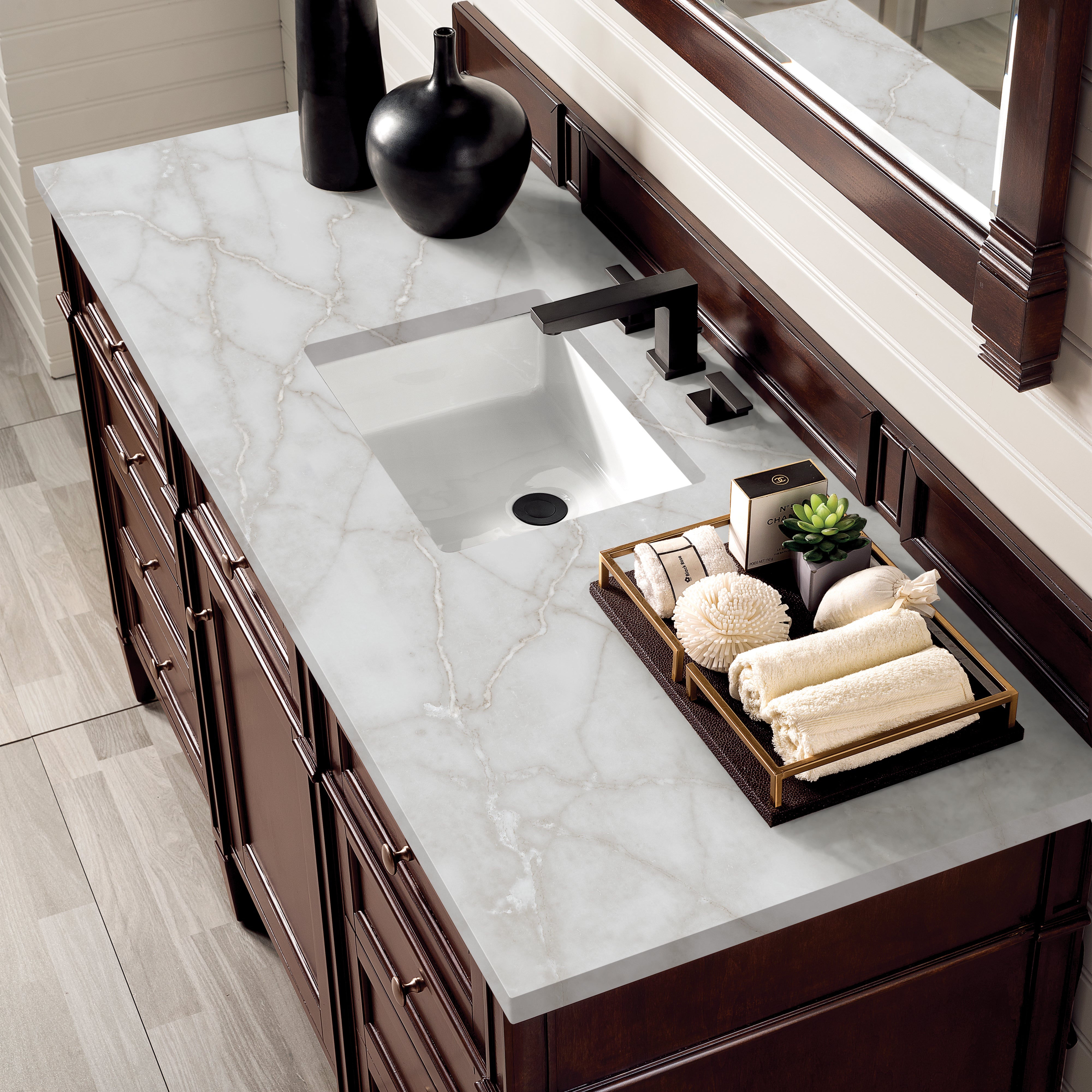 James Martin Brittany 60" Single Vanity in Burnished Mahogany with 3cm Countertop