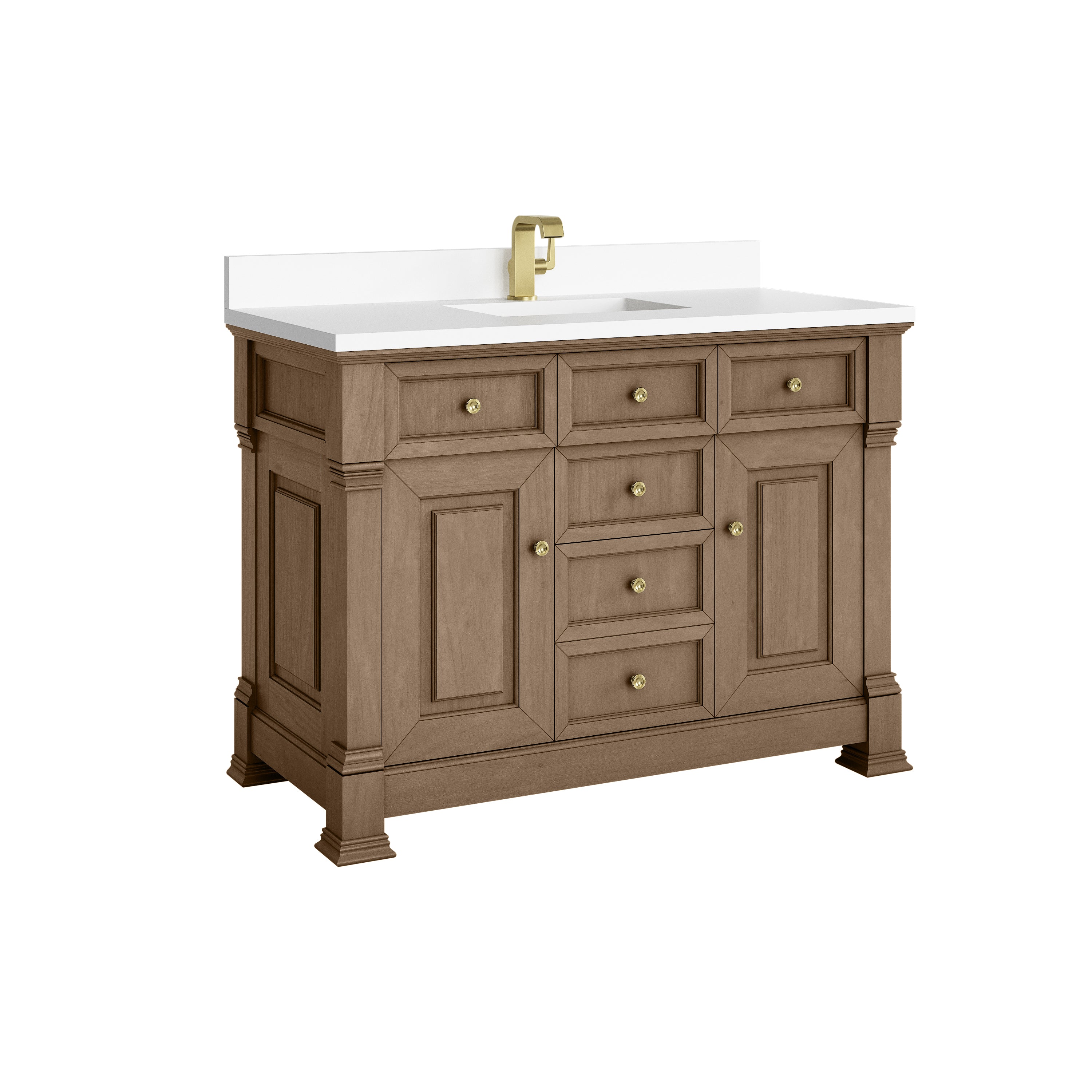 James Martin Brookfield 48" Single Vanity in Pecan with 3cm Countertop