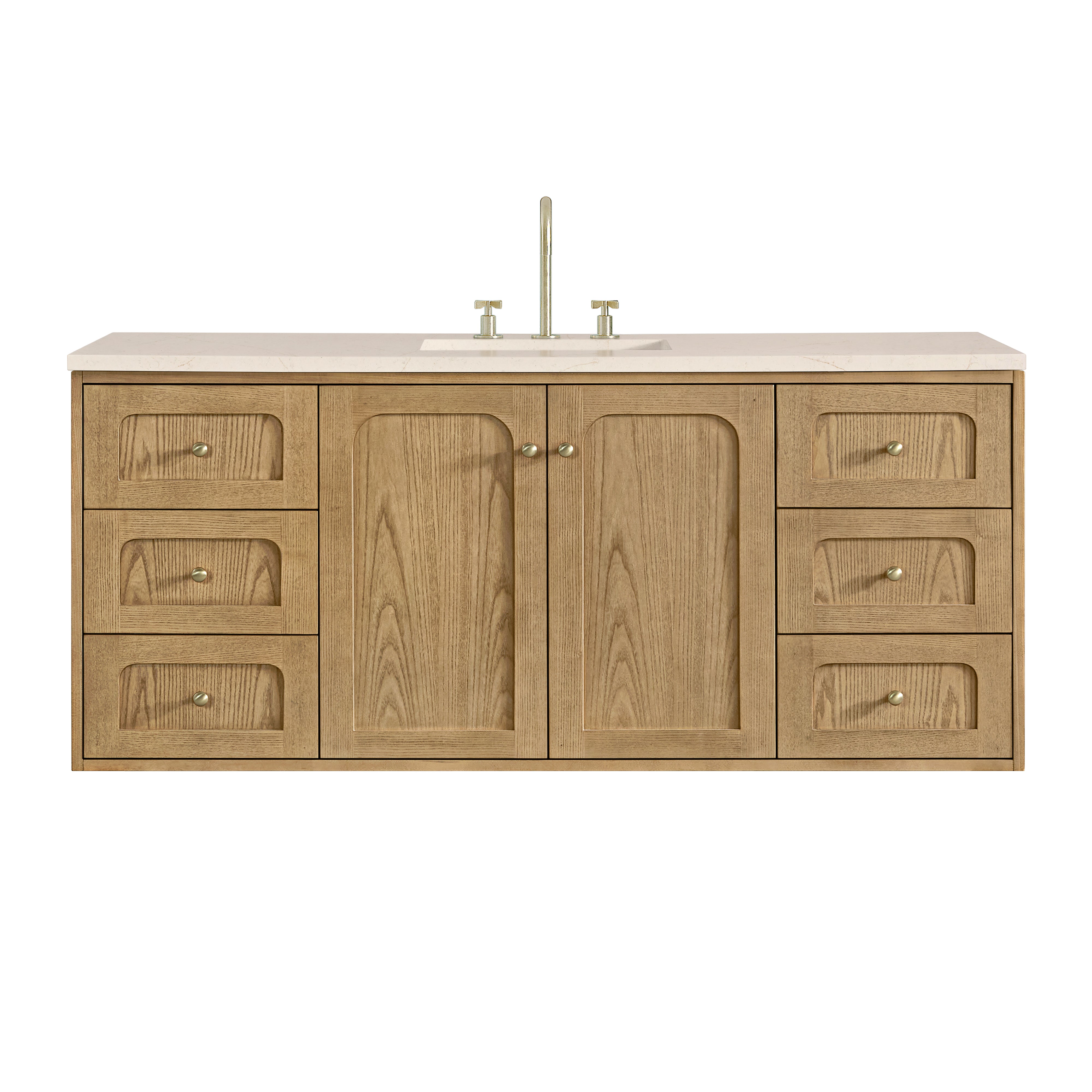 James Martin Laurent 60" Single Vanity in Light Natural Oak with 3cm Countertop
