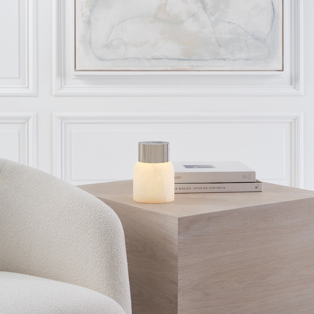 Caspe Alabaster 8 Rechargeable Table Lamp